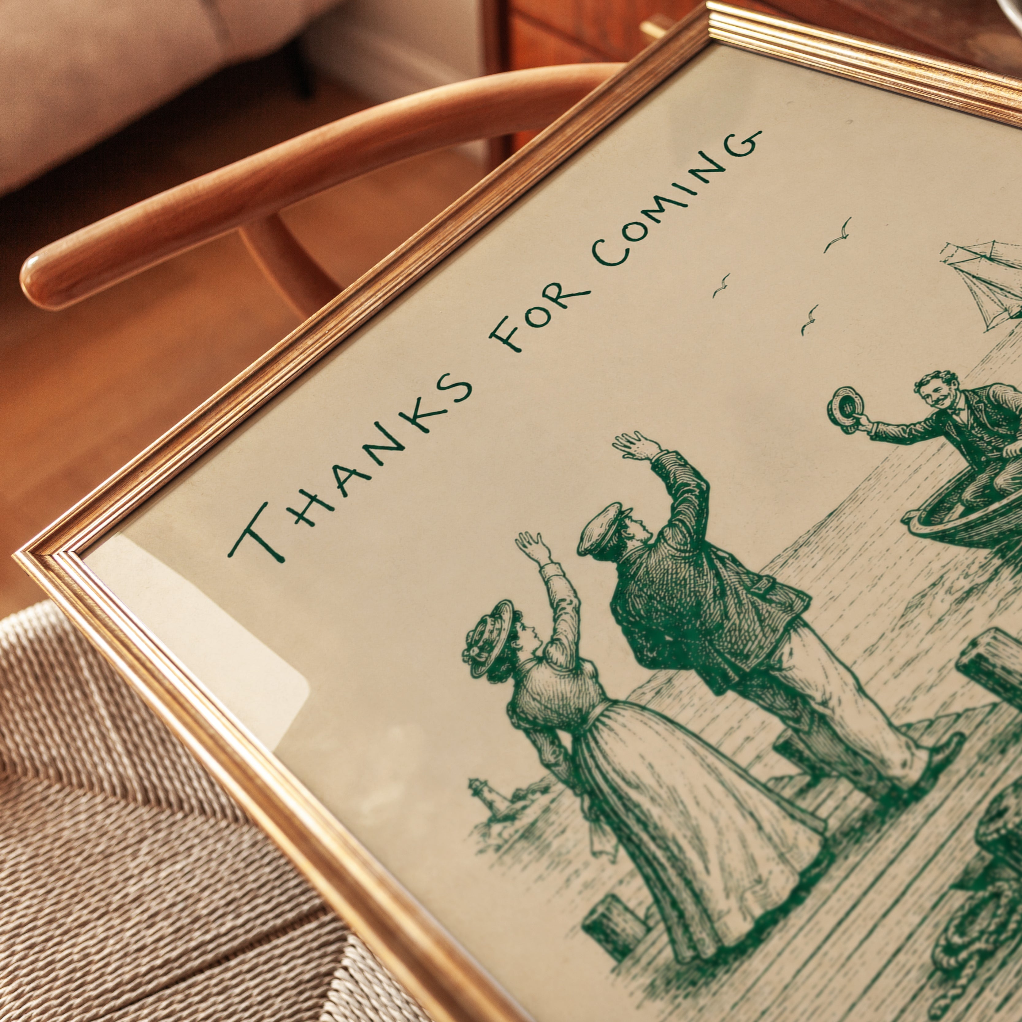 Vintage Nautical Farewell Print - detail