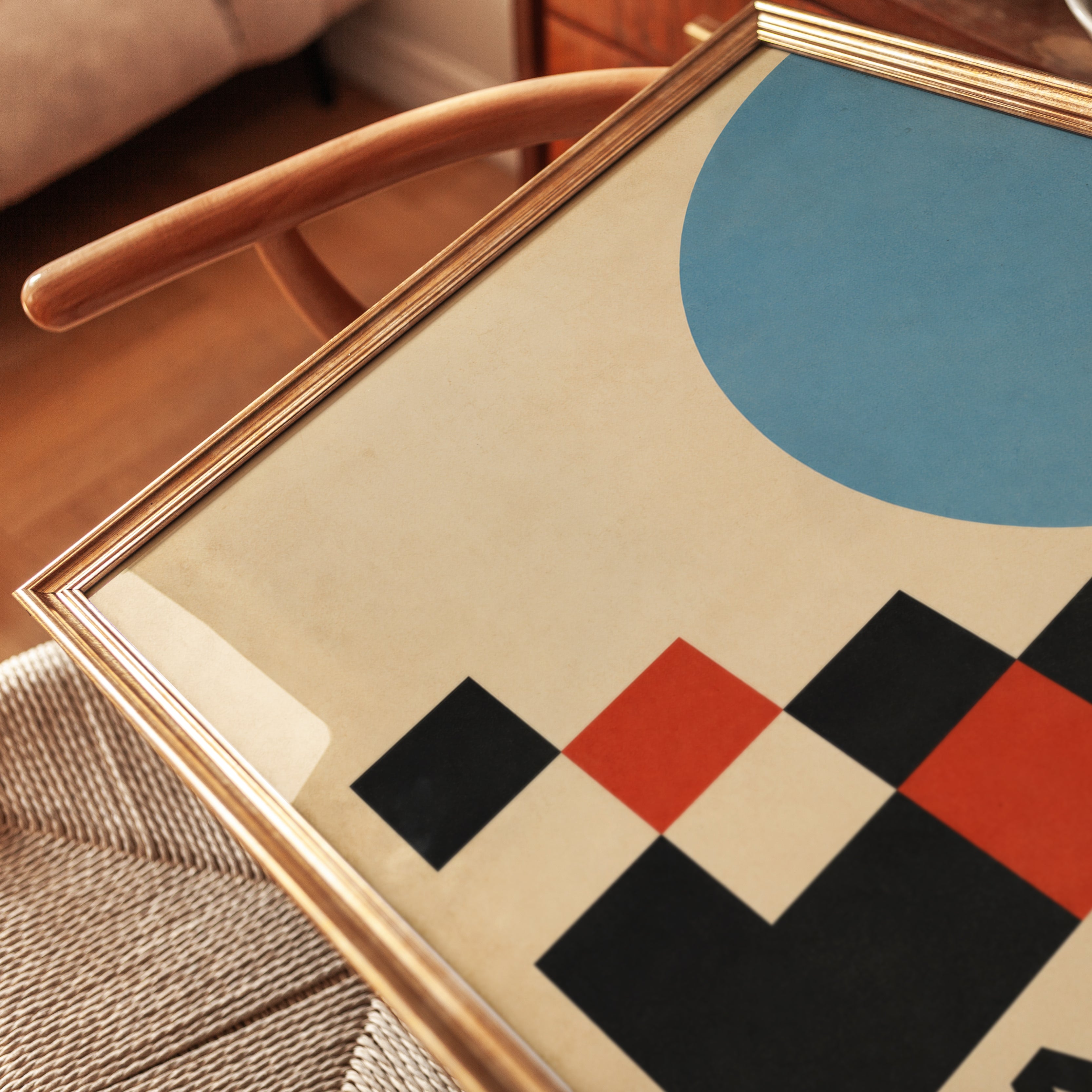 Bauhaus Exhibition Poster: Geometric Modernist Art Print - detail