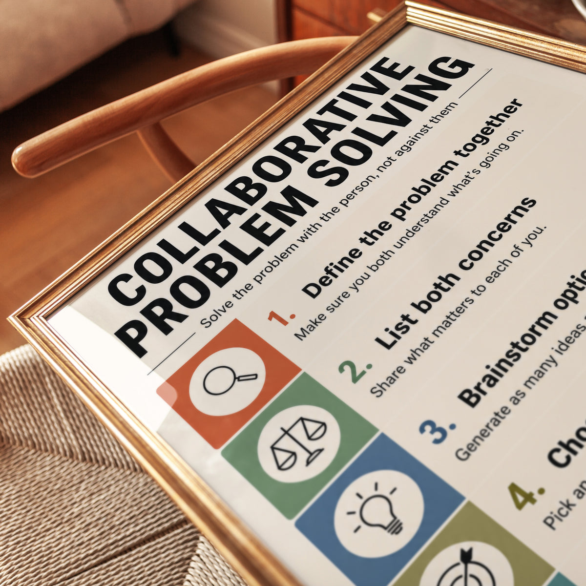 Collaborative Problem Solving Print: Educational Therapy Wall Art - detail