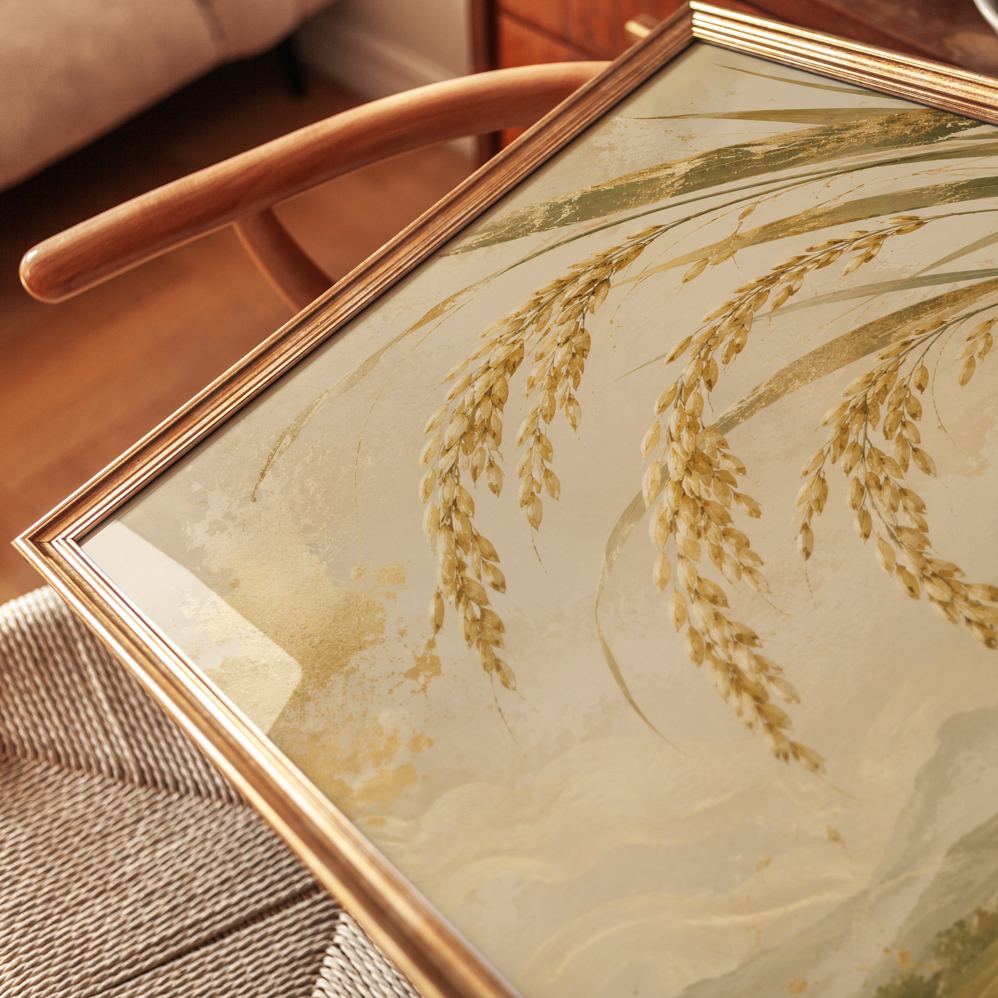 Wheat Botanical Print – Harvest Wall Art - detail