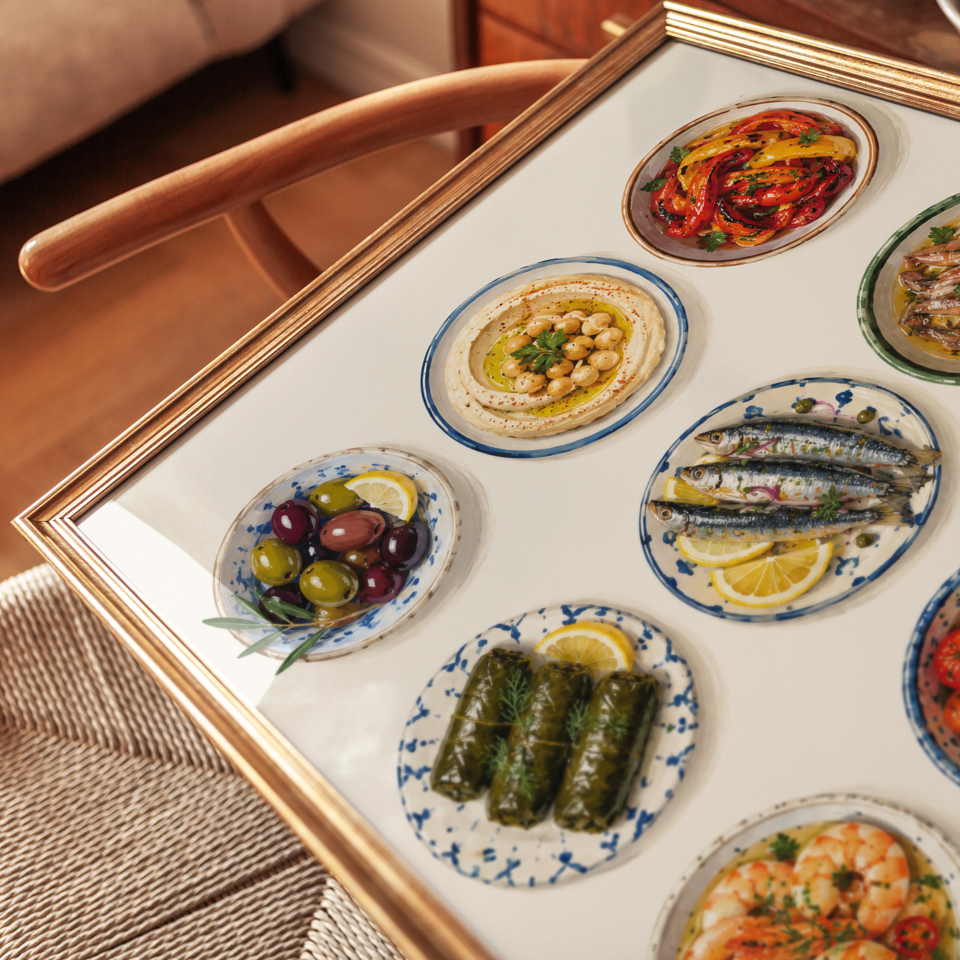 Mediterranean Food Wall Art – Kitchen Print - detail