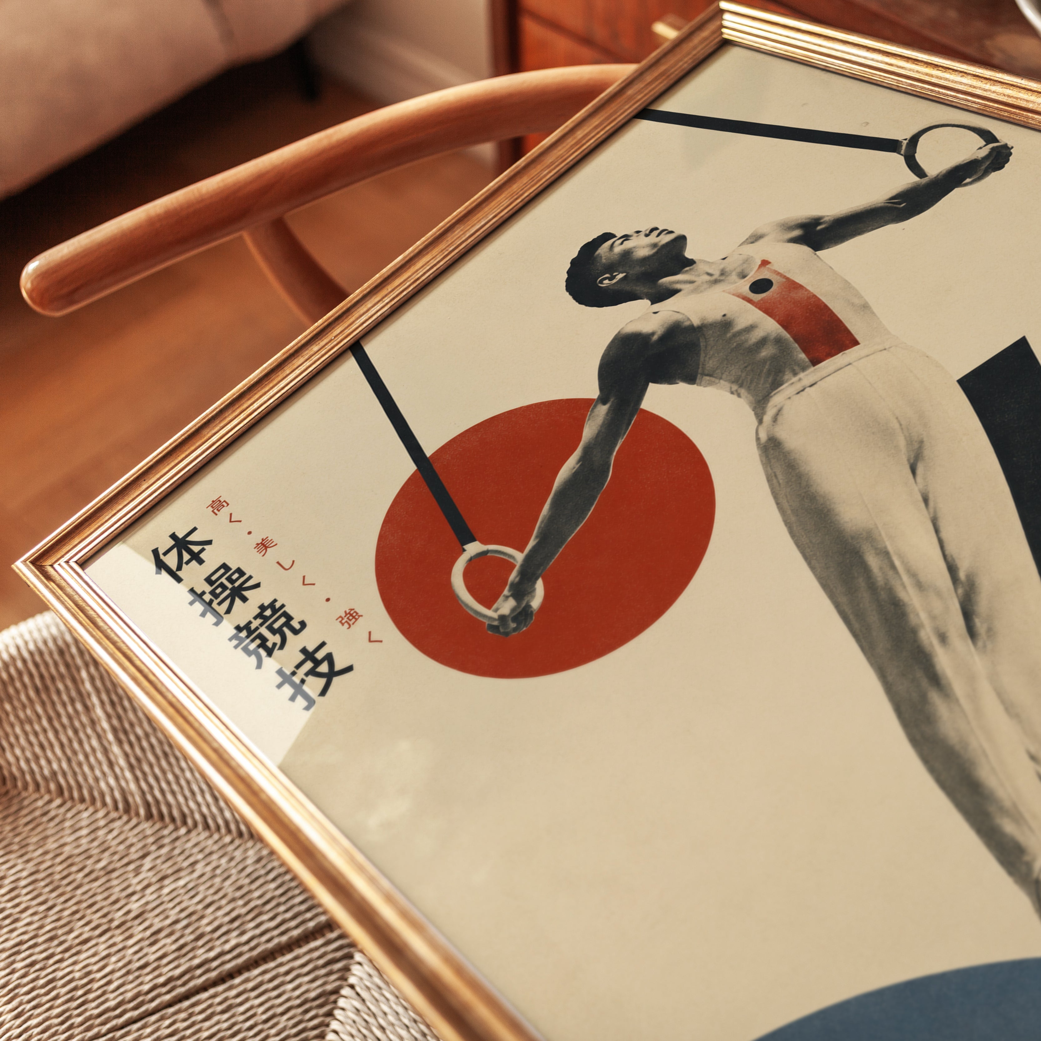 Gymnastics Wall Art – Vintage Sports Poster - detail