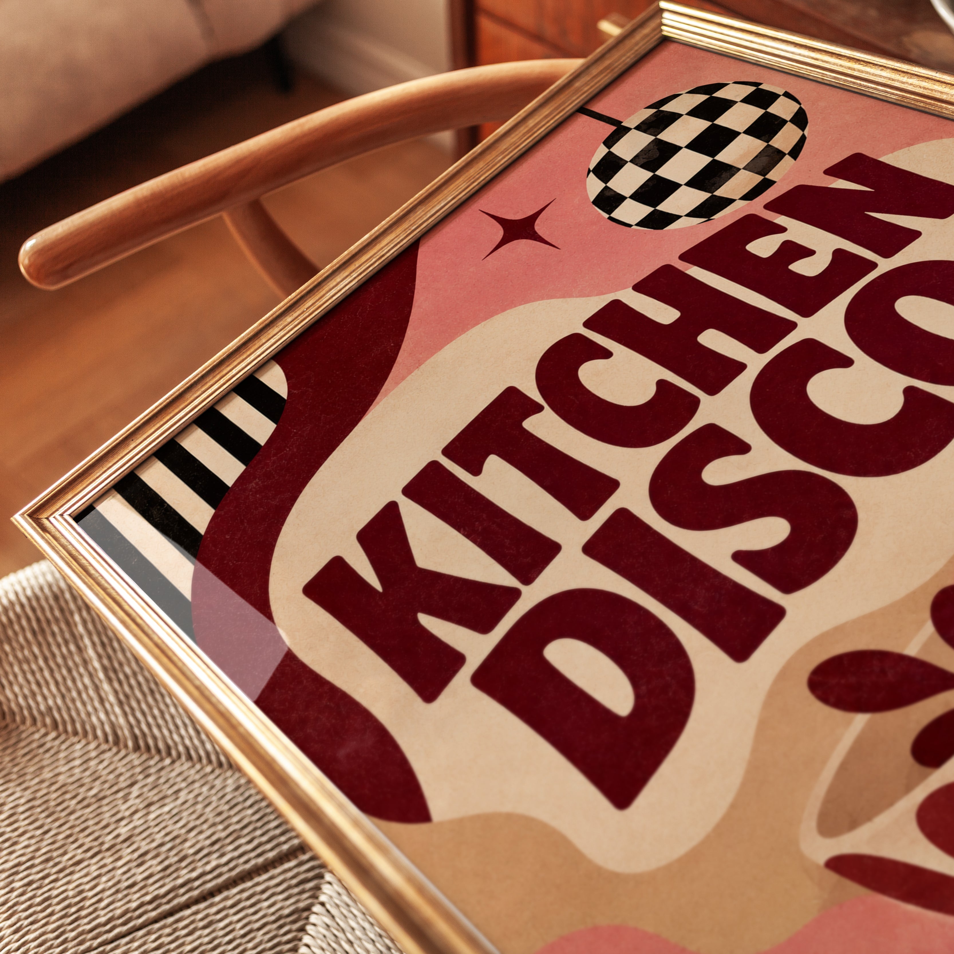 Retro Kitchen Disco Print - detail