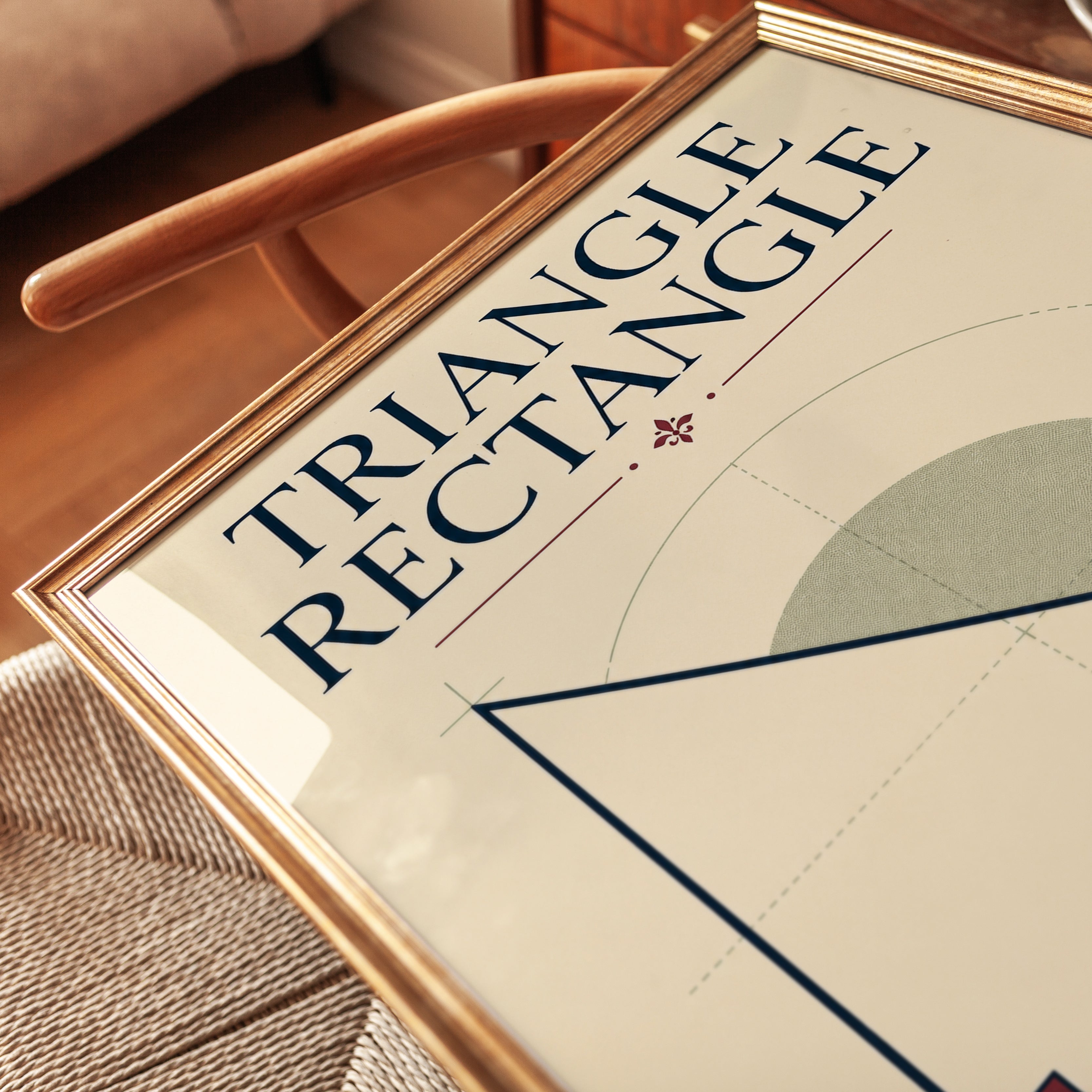 Geometric Wall Art – Triangle Rectangle Print - detail