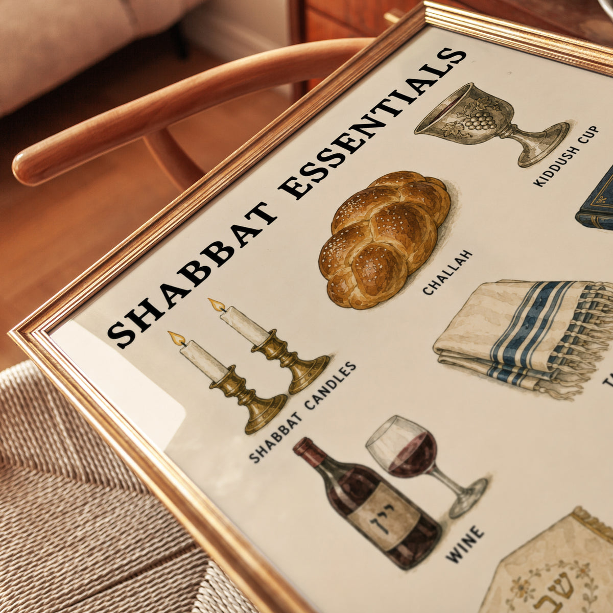 Shabbat Essentials Poster: Jewish Sabbath Guide - detail