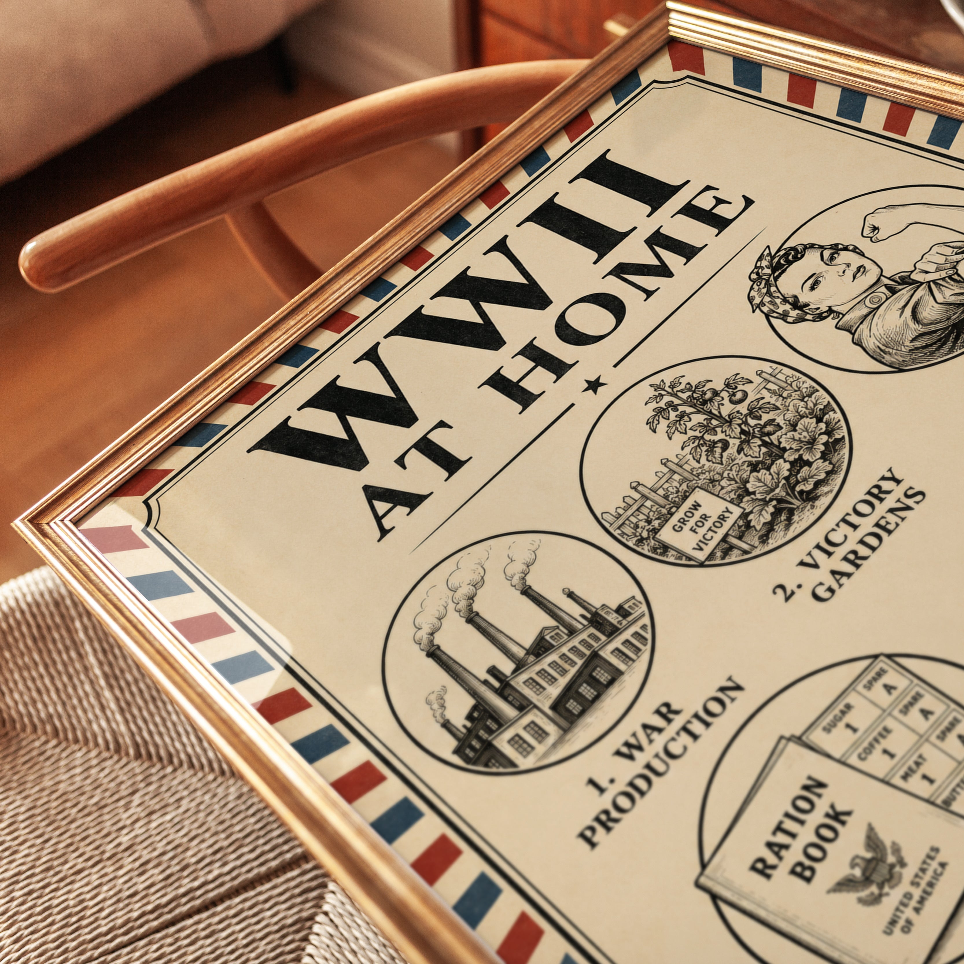 WWII Poster – World War Two Home Front Print - detail
