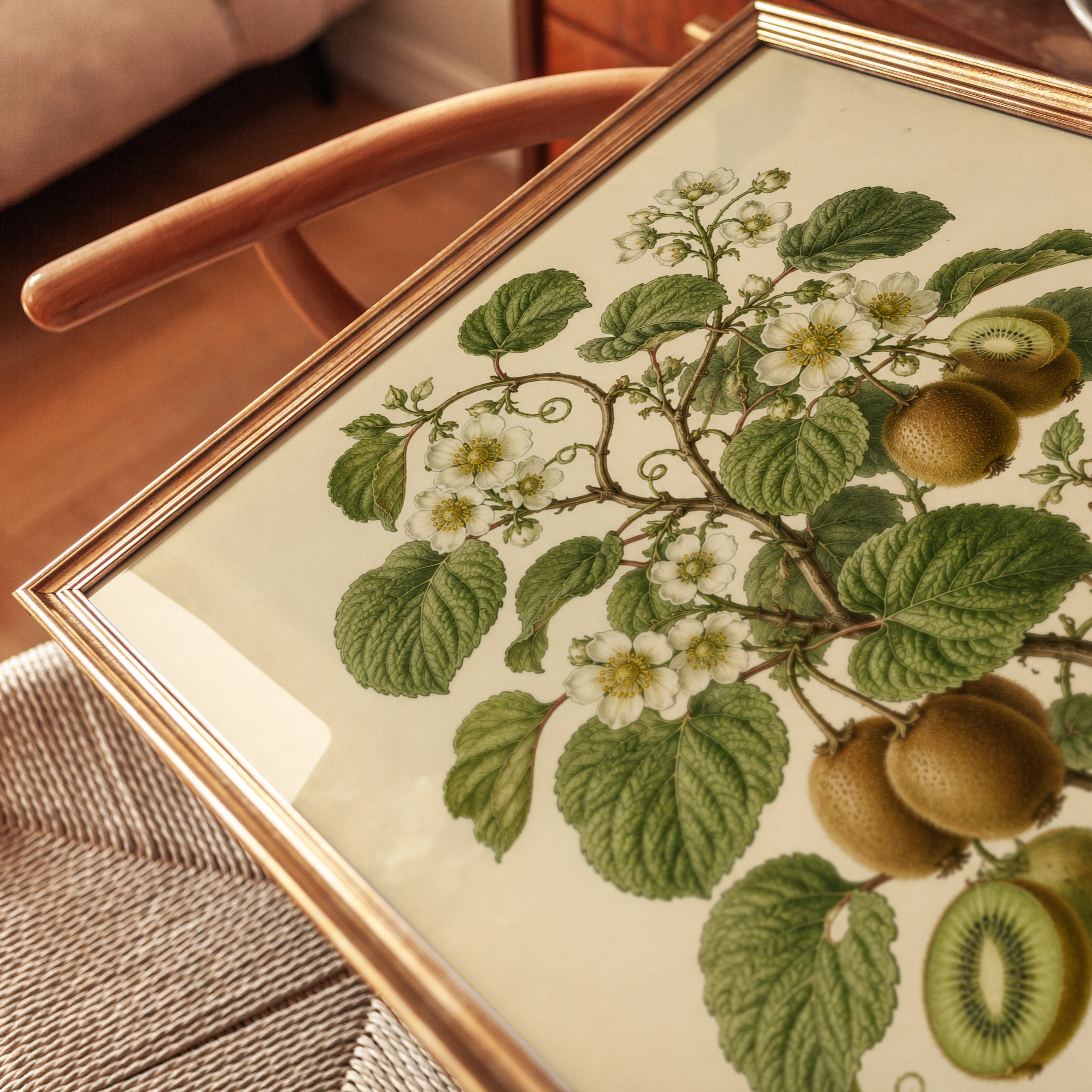Kiwi Botanical Art Print: Vintage Scientific Illustration - detail