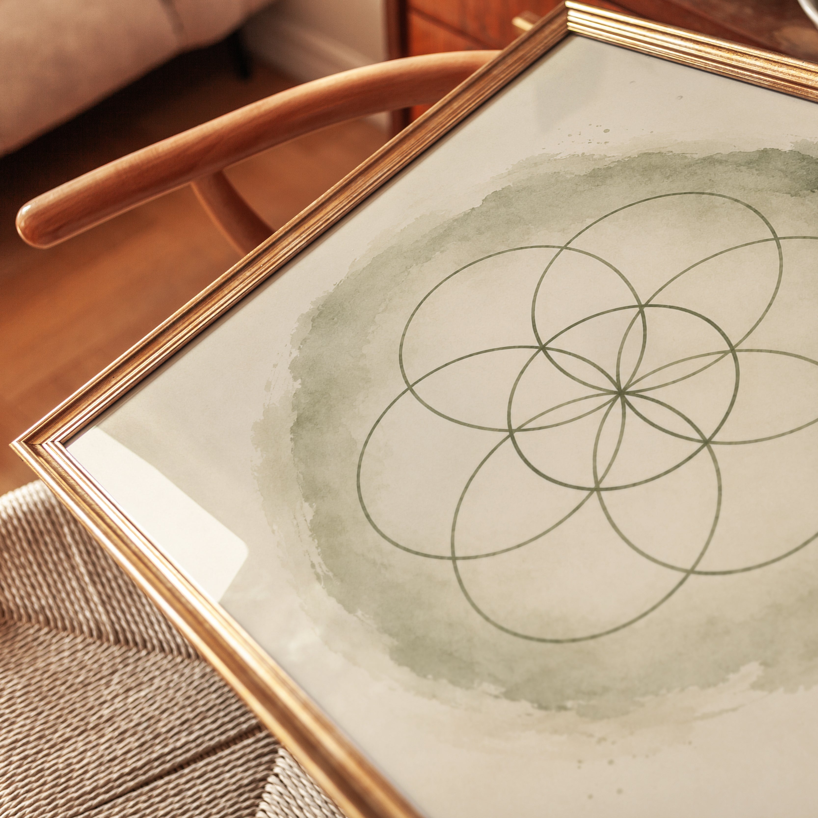 Sacred Geometry Print: Seed of Life Design - detail
