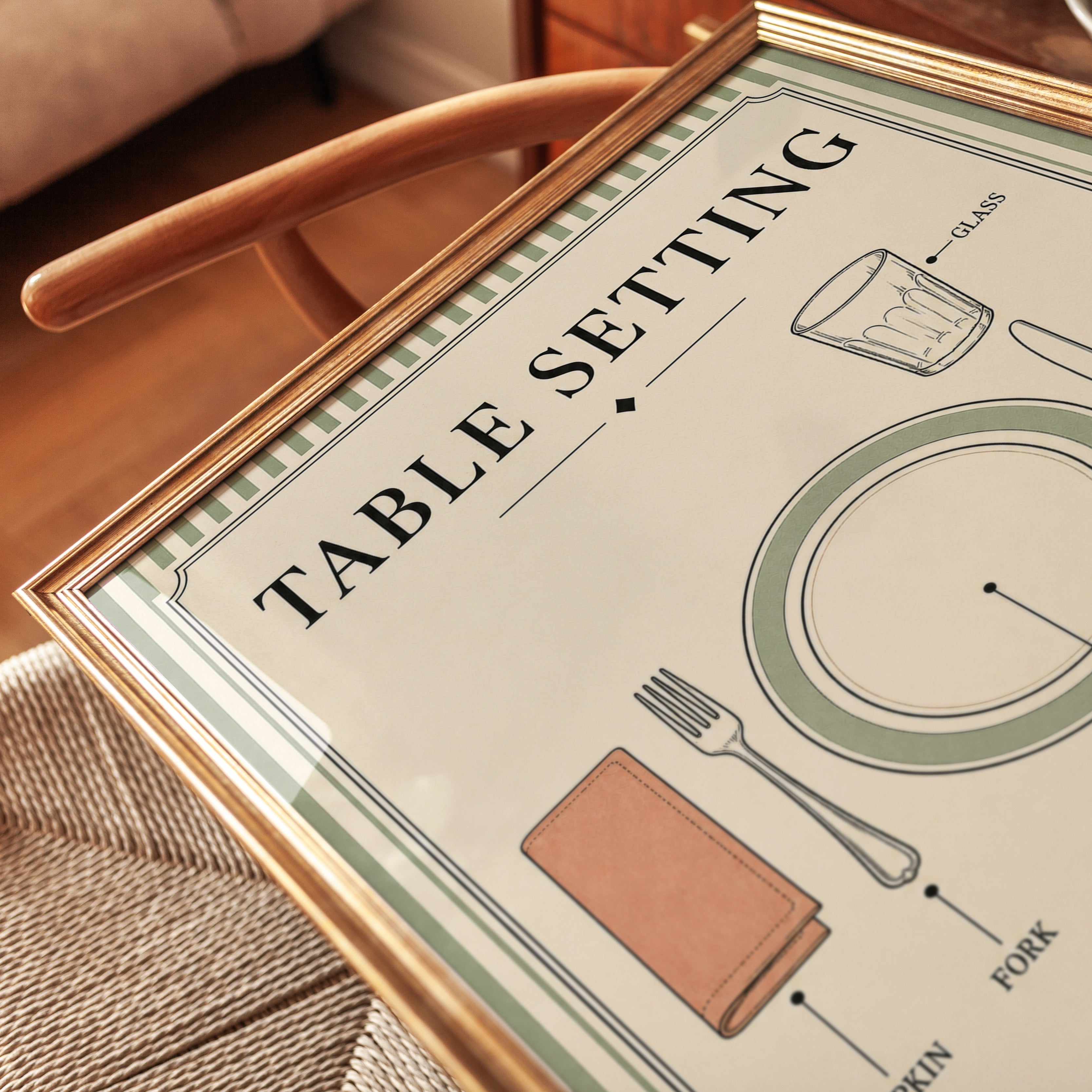 Table Setting Poster – Kitchen Etiquette Print - detail