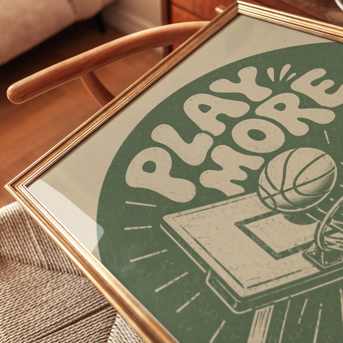 Vintage Basketball Poster - detail