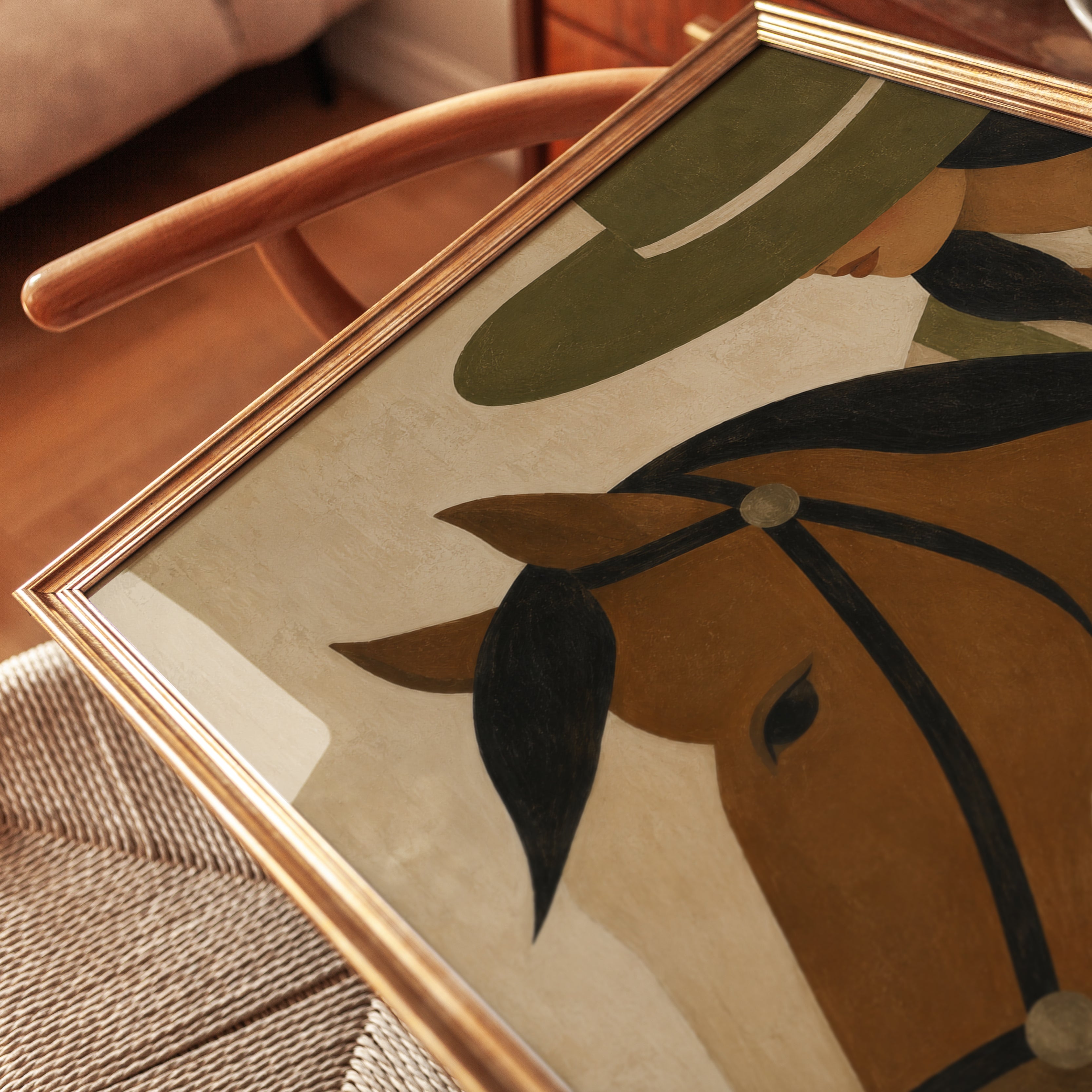 Horse and Rider Print – Equestrian Wall Art - detail