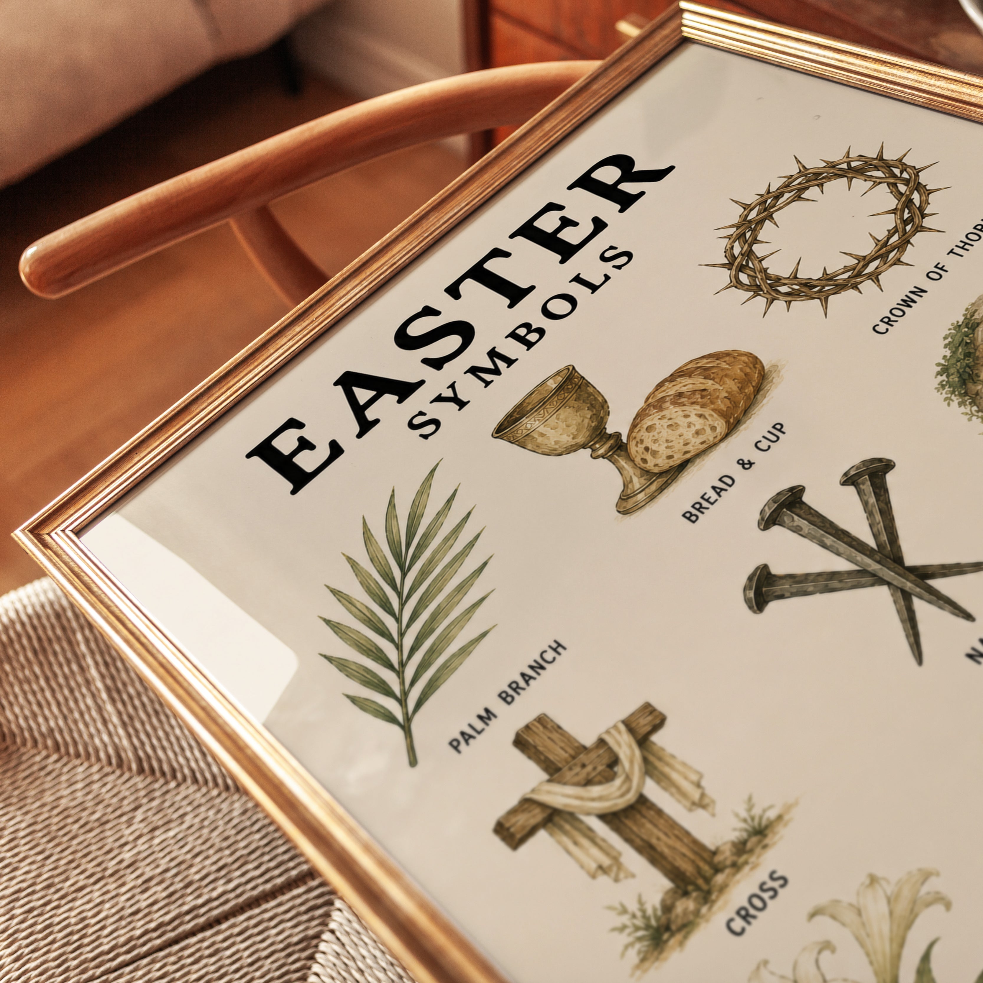 Christian Easter Wall Art: Sacred Symbols - detail