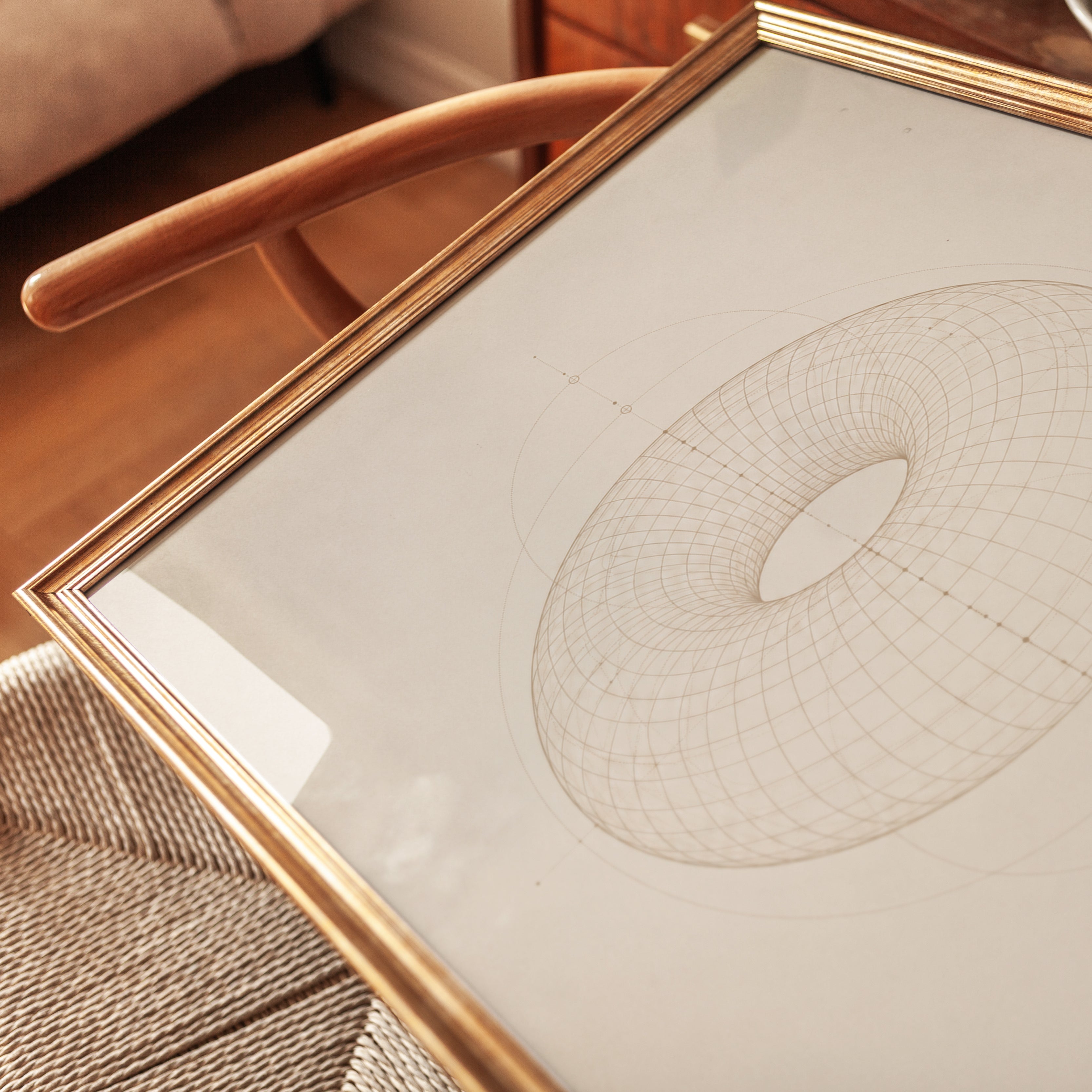 Torus Wireframe Art Print - detail