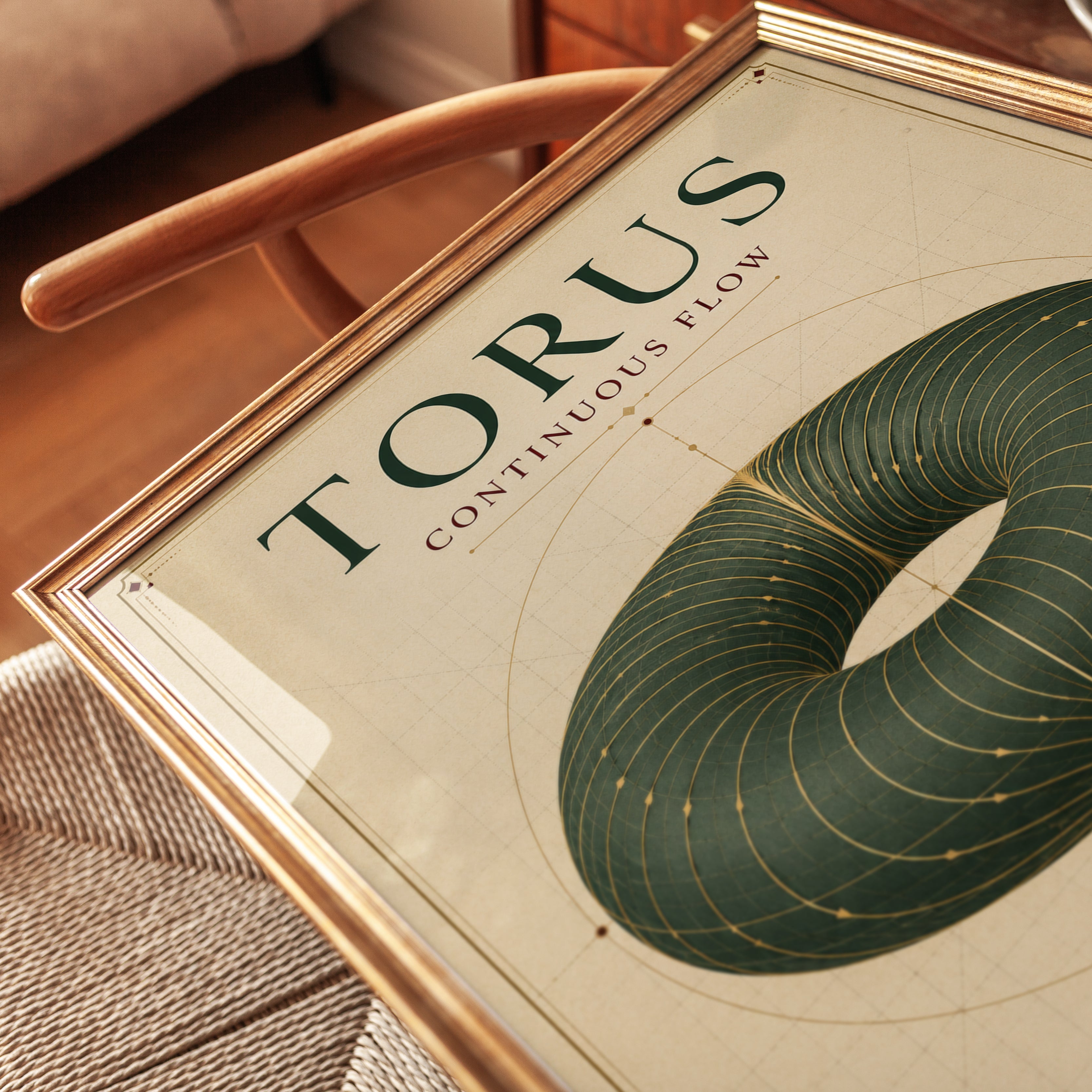 Geometric Wall Art – Torus Mathematics Print - detail