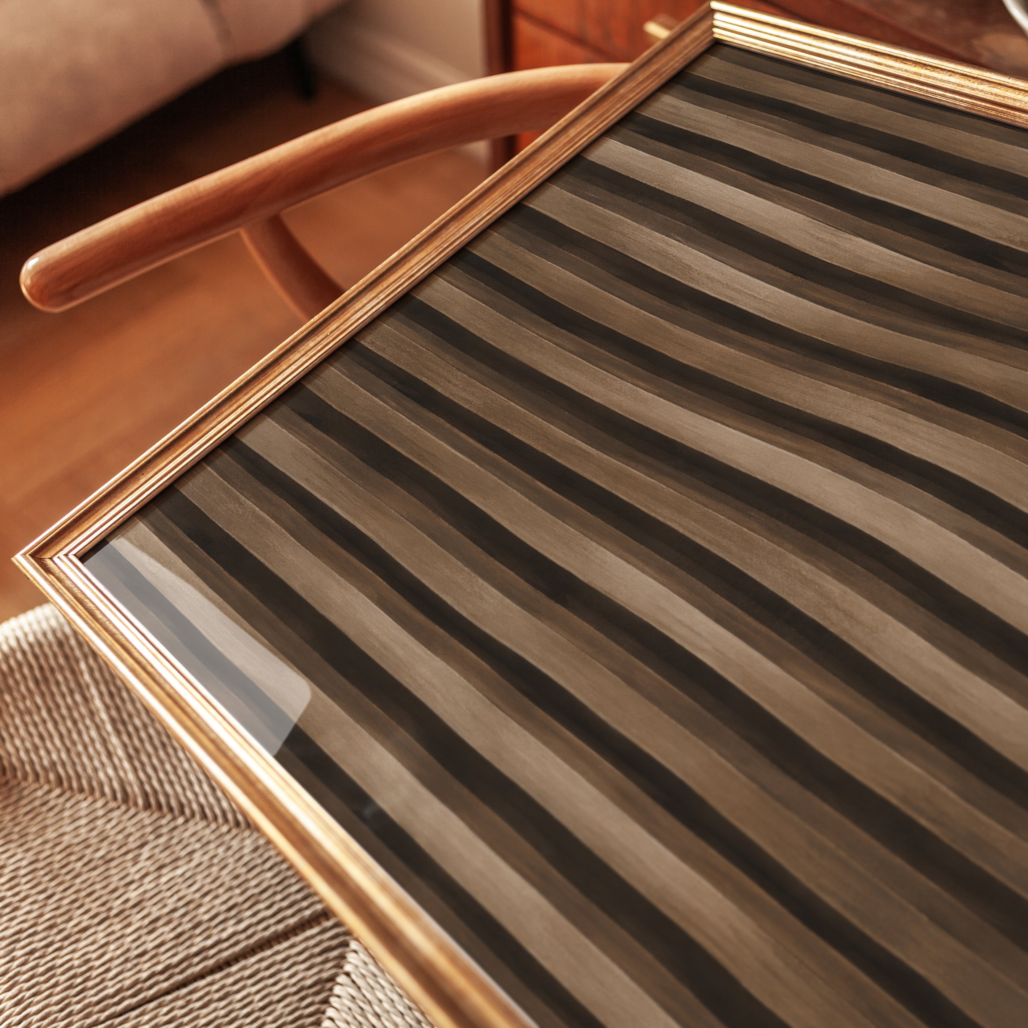 Striped Wall Art – Abstract Line Print - detail