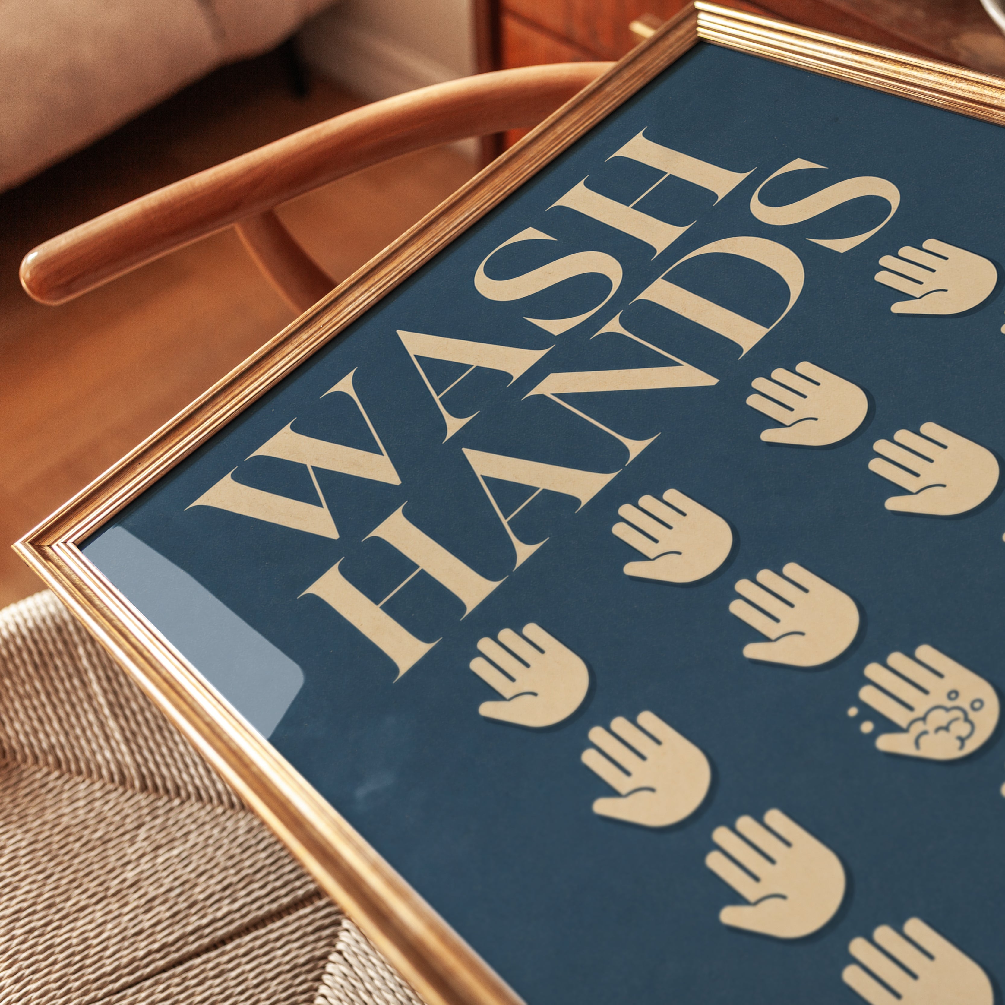 Wash Hands Bathroom Print - detail