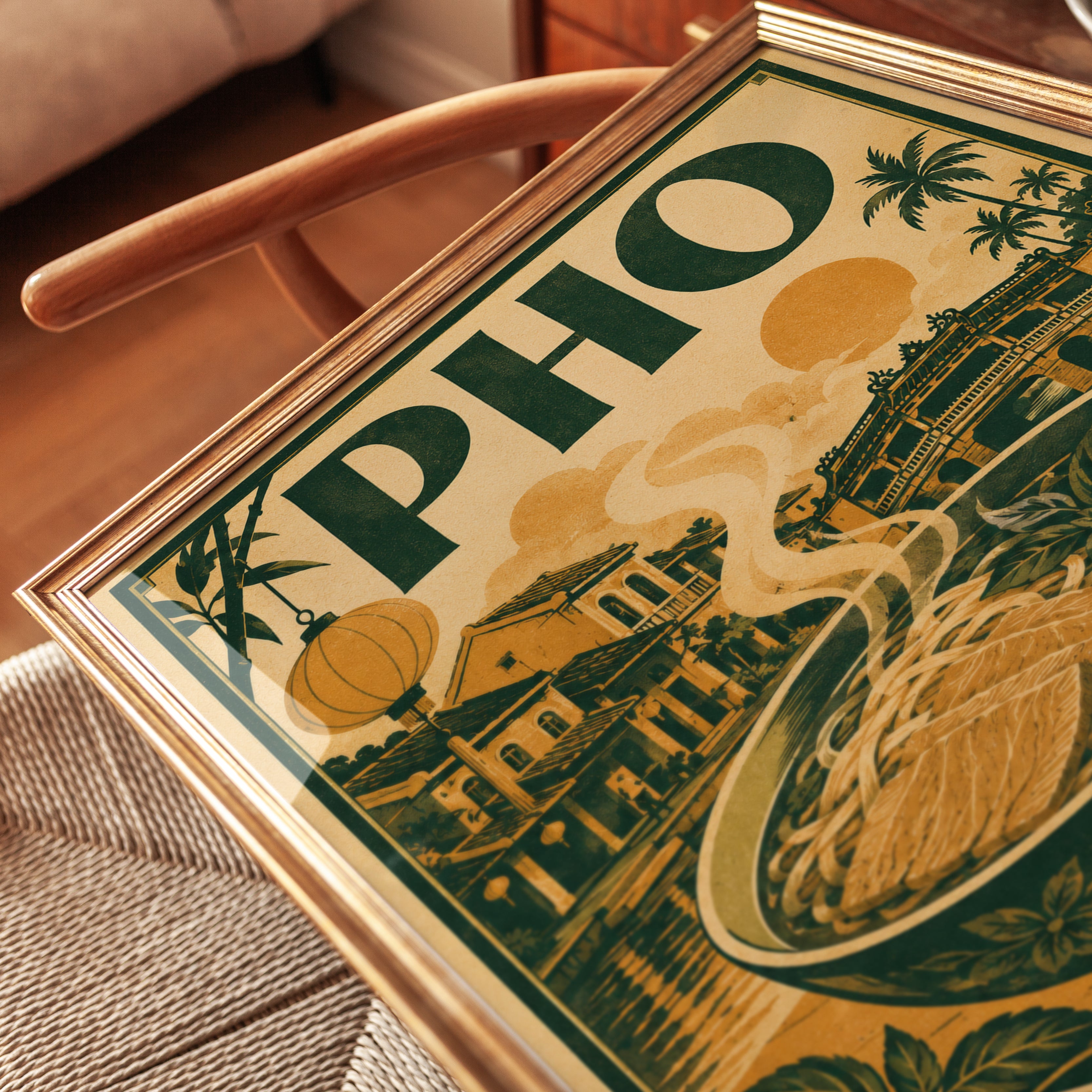 Pho Poster: Vintage Vietnamese Travel Art (Kitchen & Dining Room) - detail