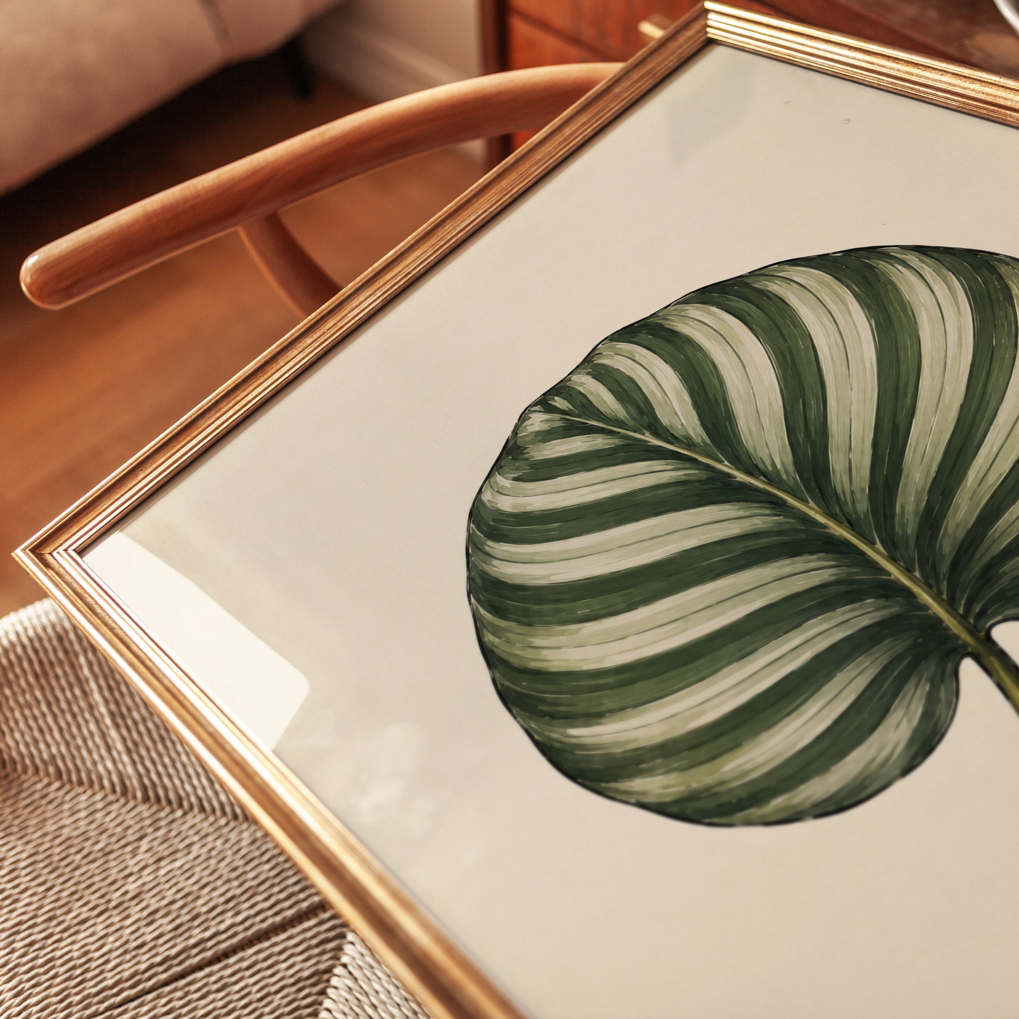 Calathea Wall Art – Botanical Leaf Print - detail