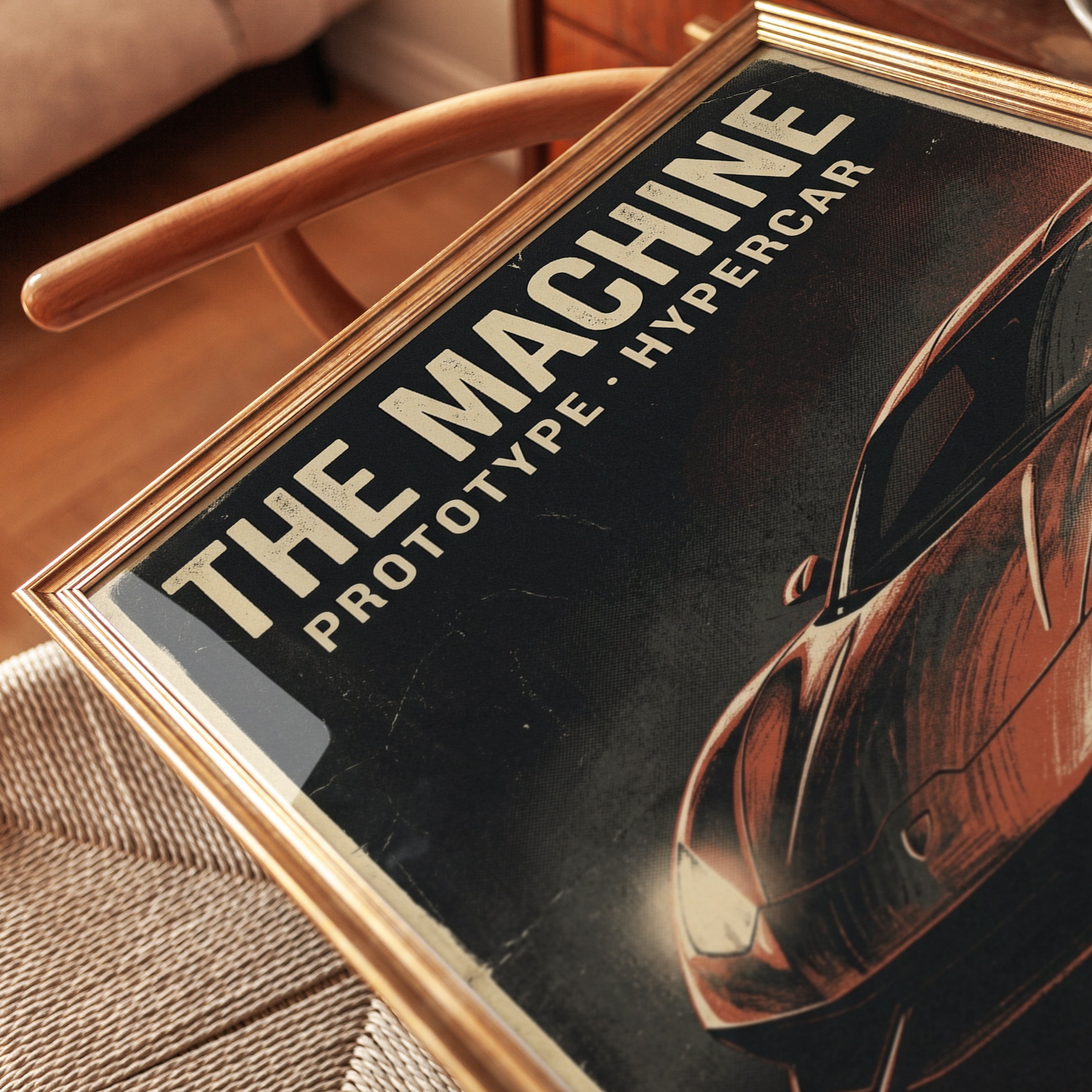 Vintage Hypercar Poster — Retro Sports Car Print - detail