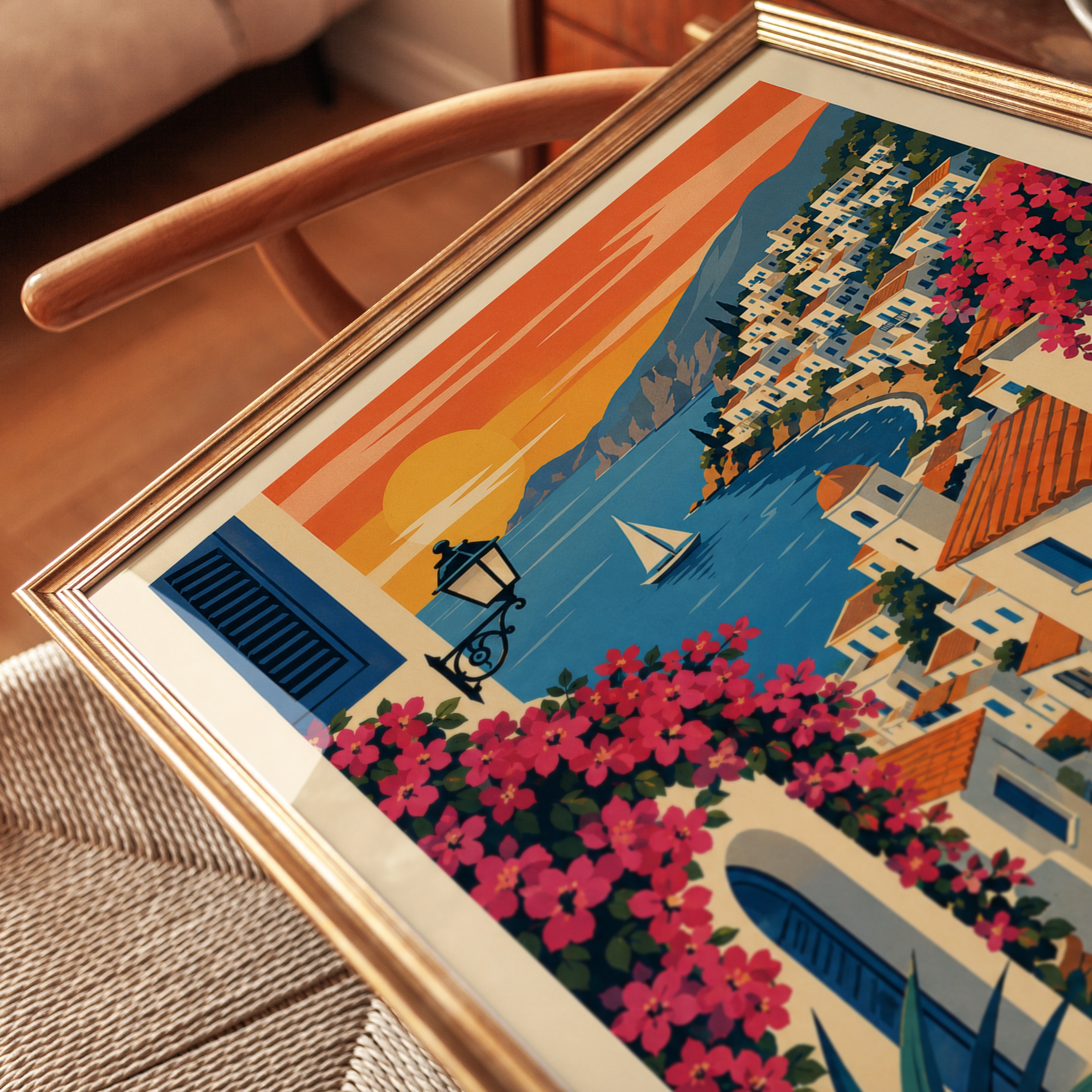 Mediterranean Coastal Print - detail