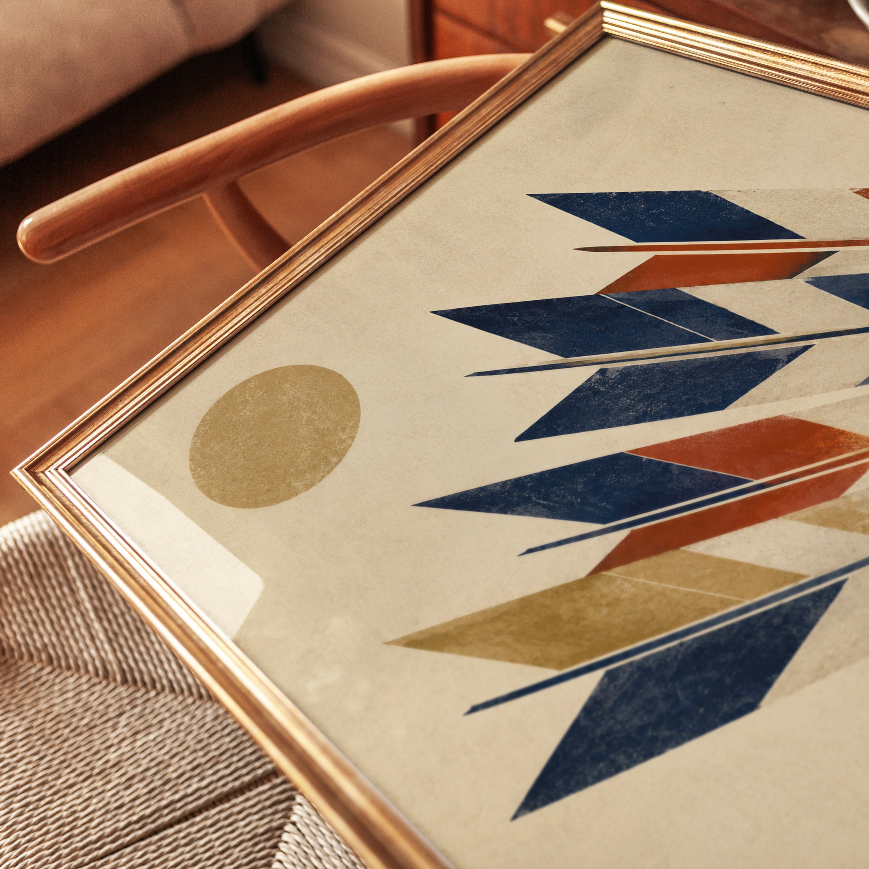 Yagasuri Arrow Feather Print: Japanese Geometric Art - detail