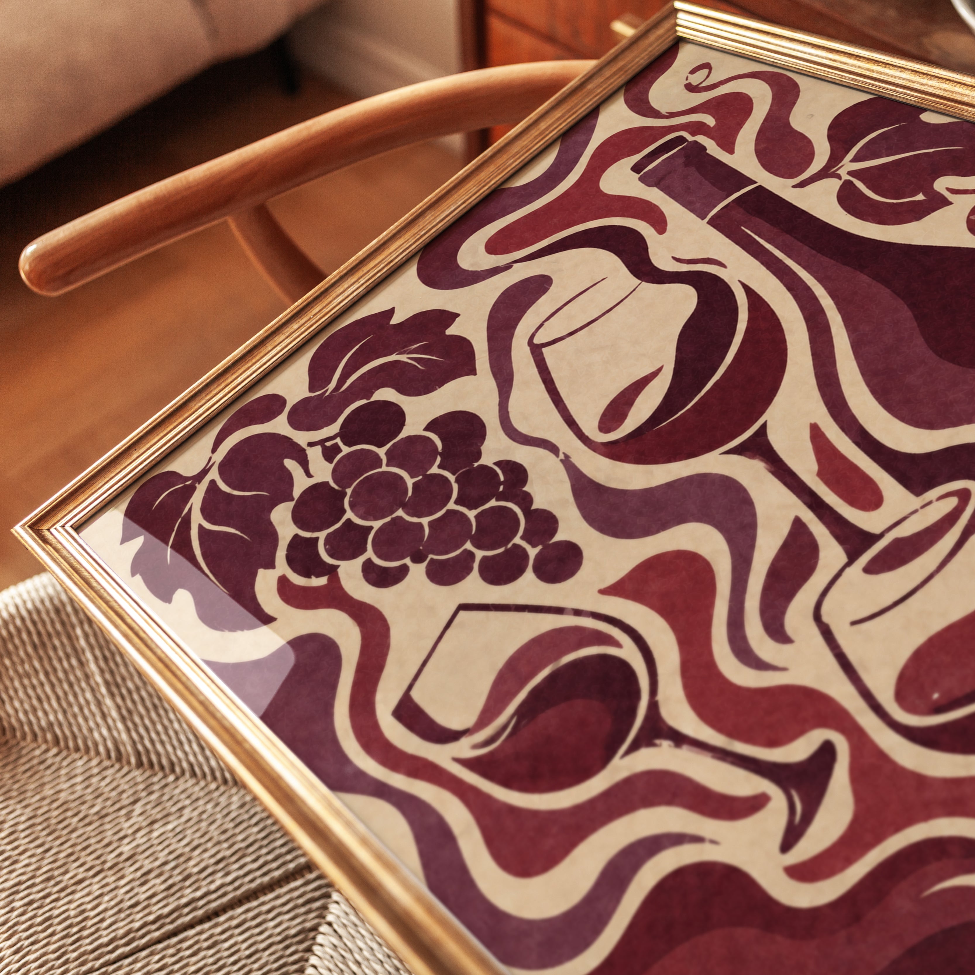 Wine Wall Art – Wine Bottle Print - detail