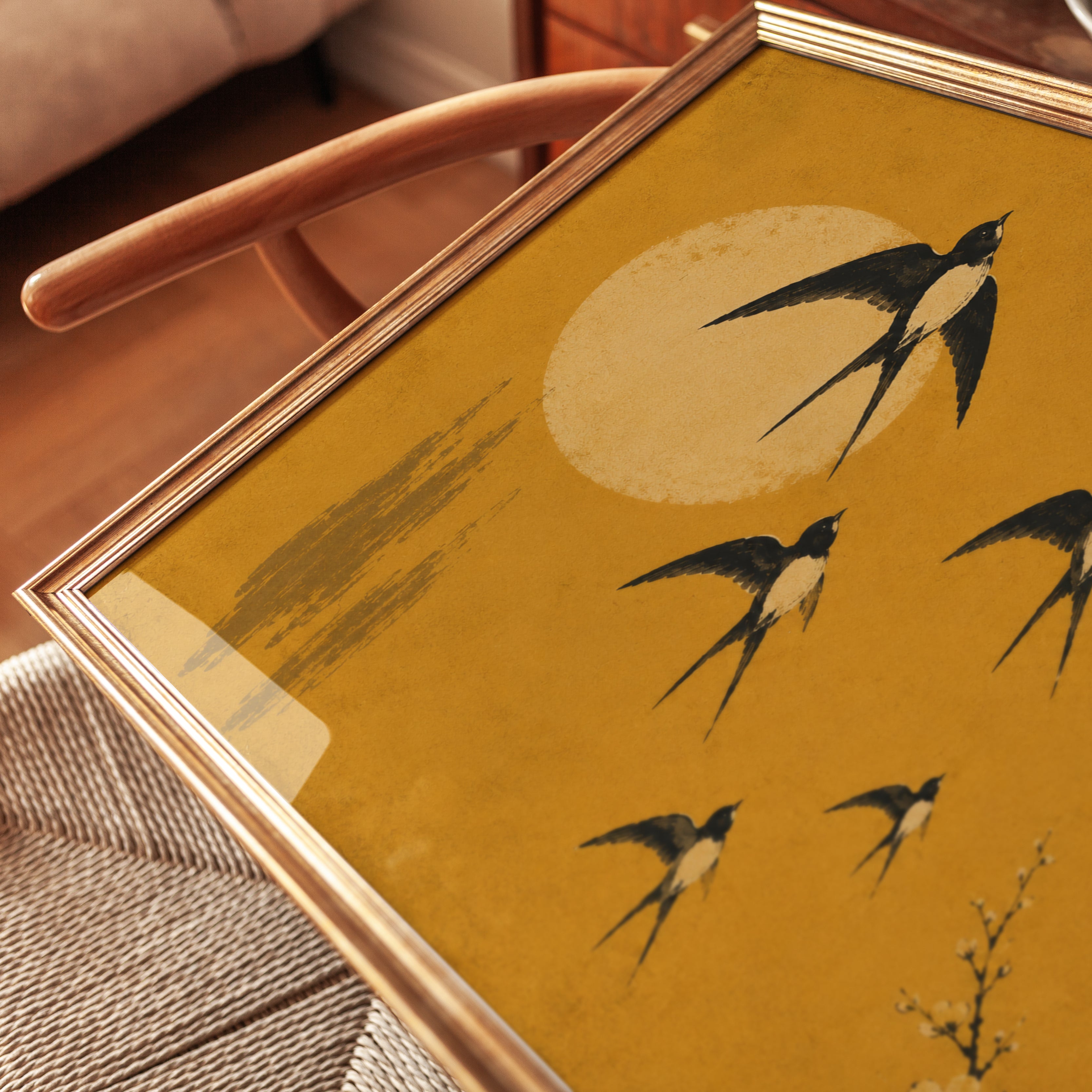 Japanese Bird Wall Art - detail