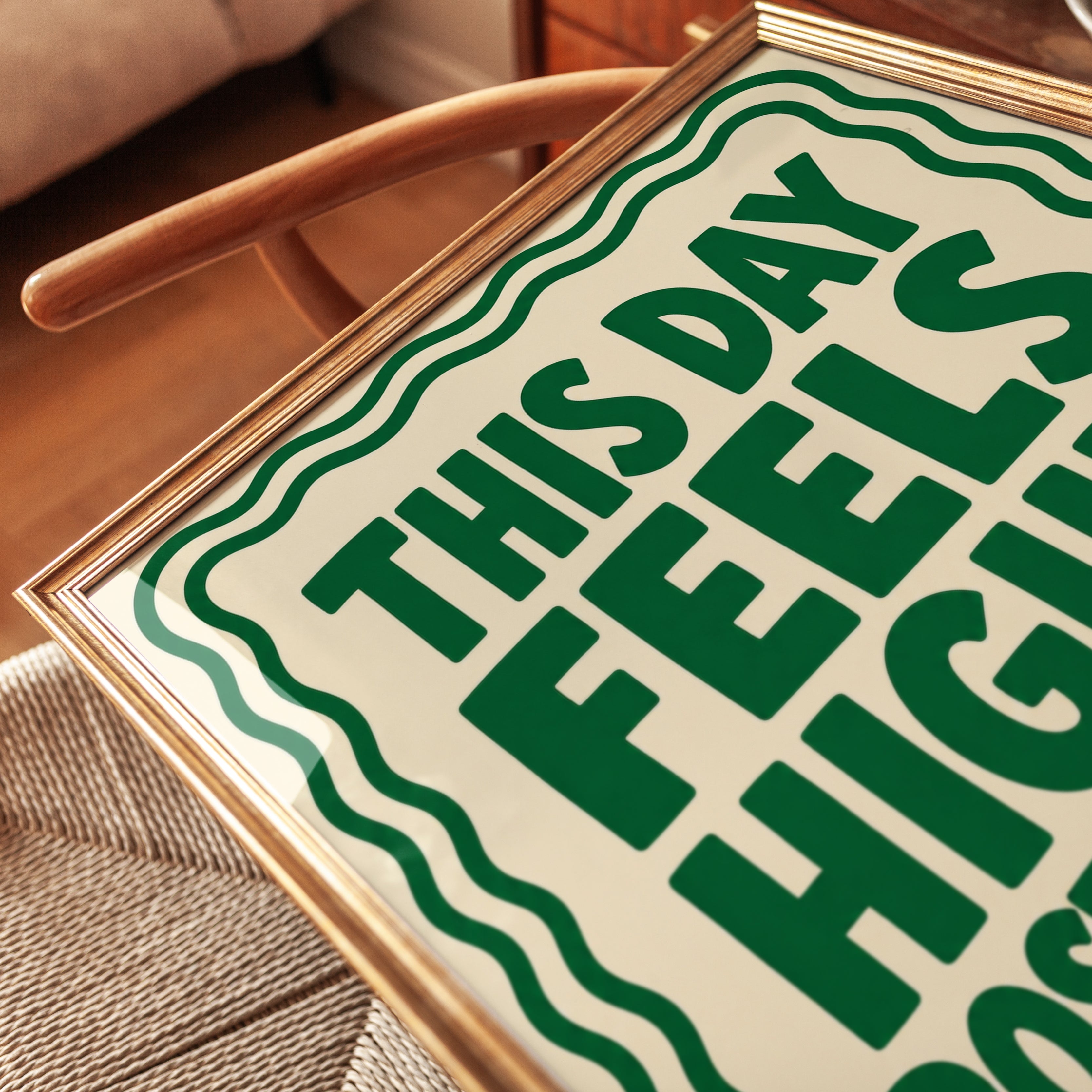 This Day Feels Highly Postponable Print: Retro Typography Art - detail