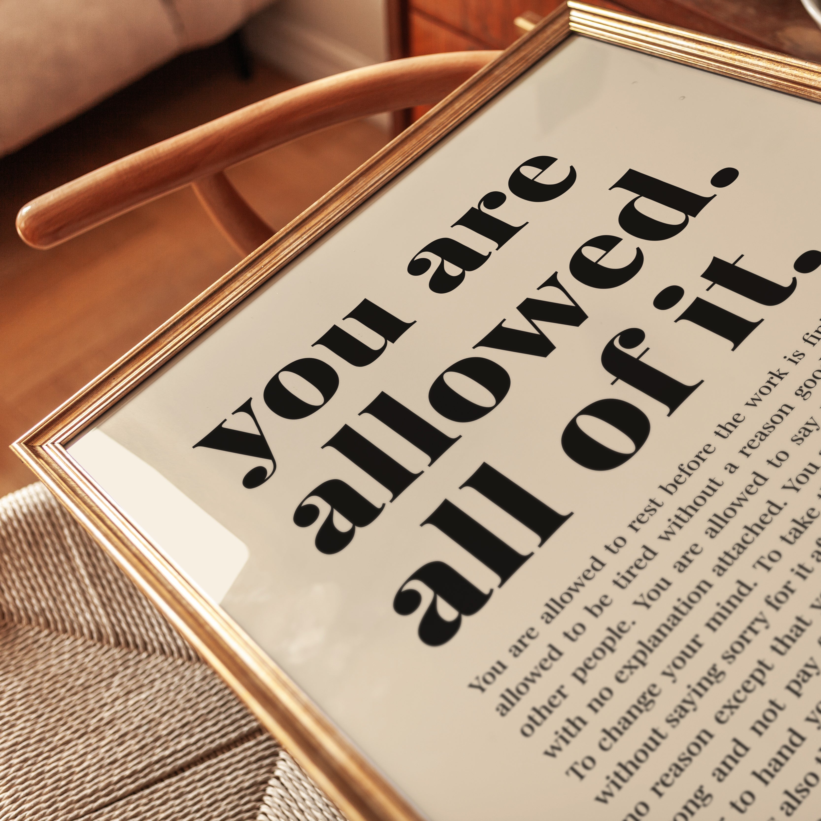 Permission Granted Print – Self Care Wall Art - detail