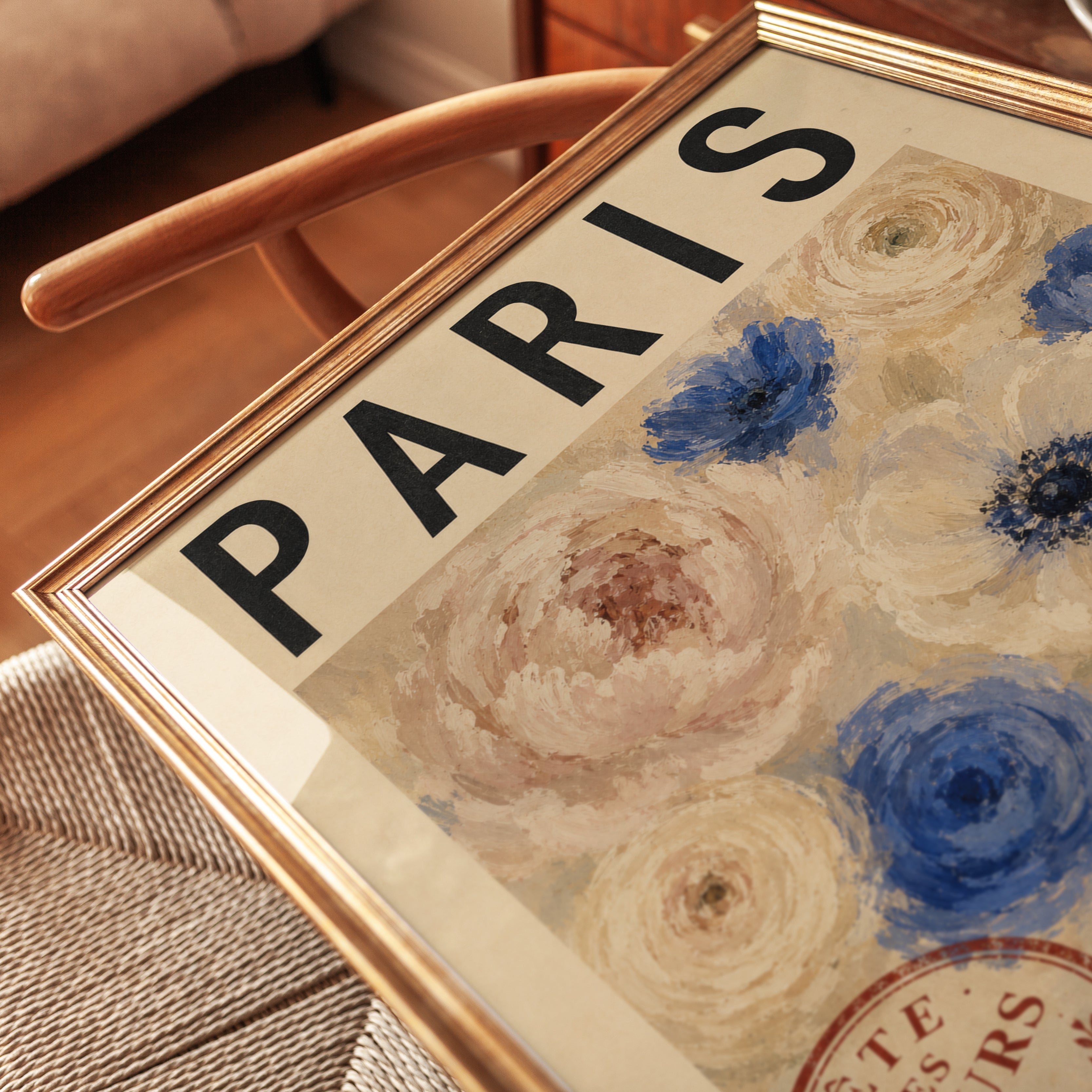 Paris Flower Market Poster: Vintage French Floral Wall Art - detail