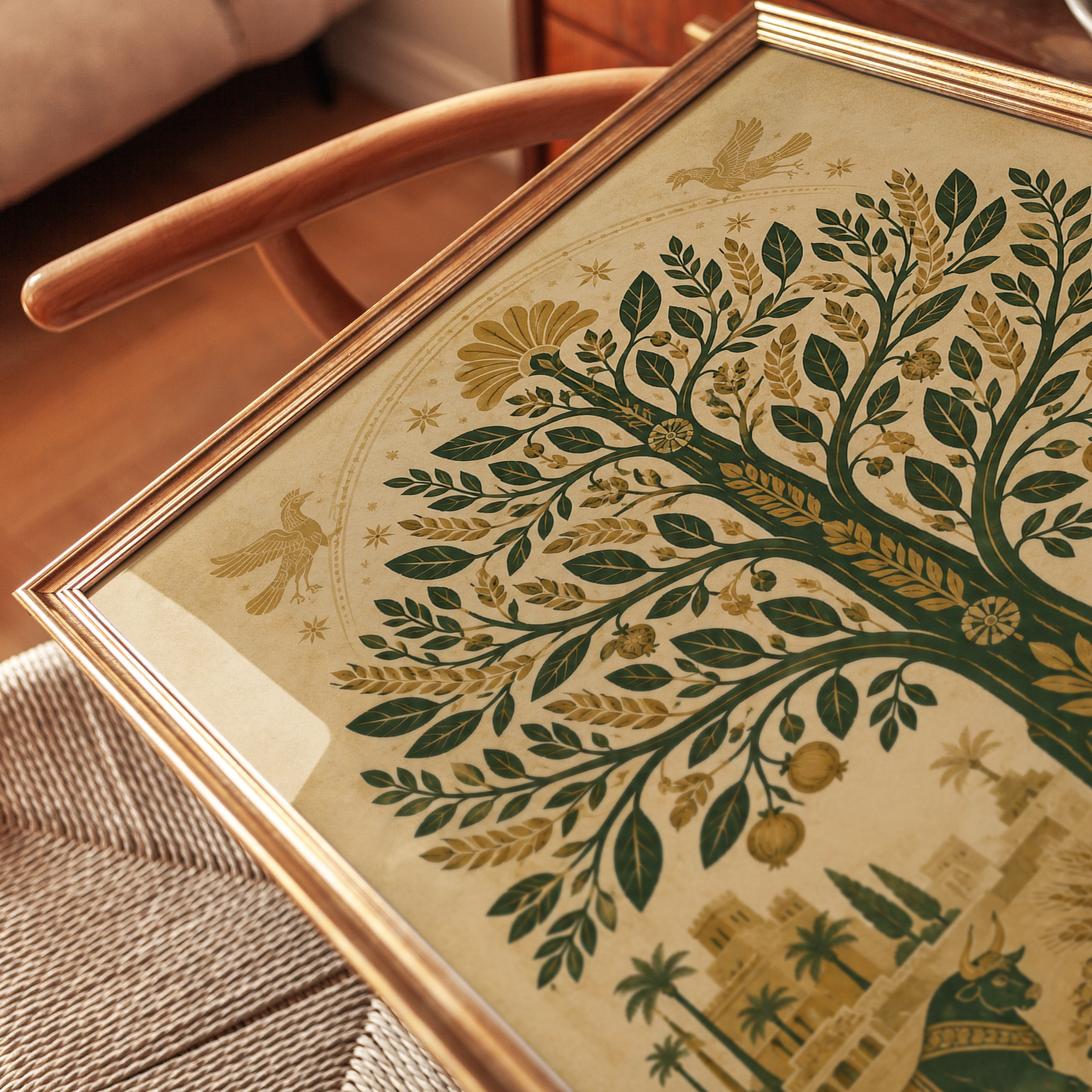 Tree of Life Wall Art – Folk Art Print - detail