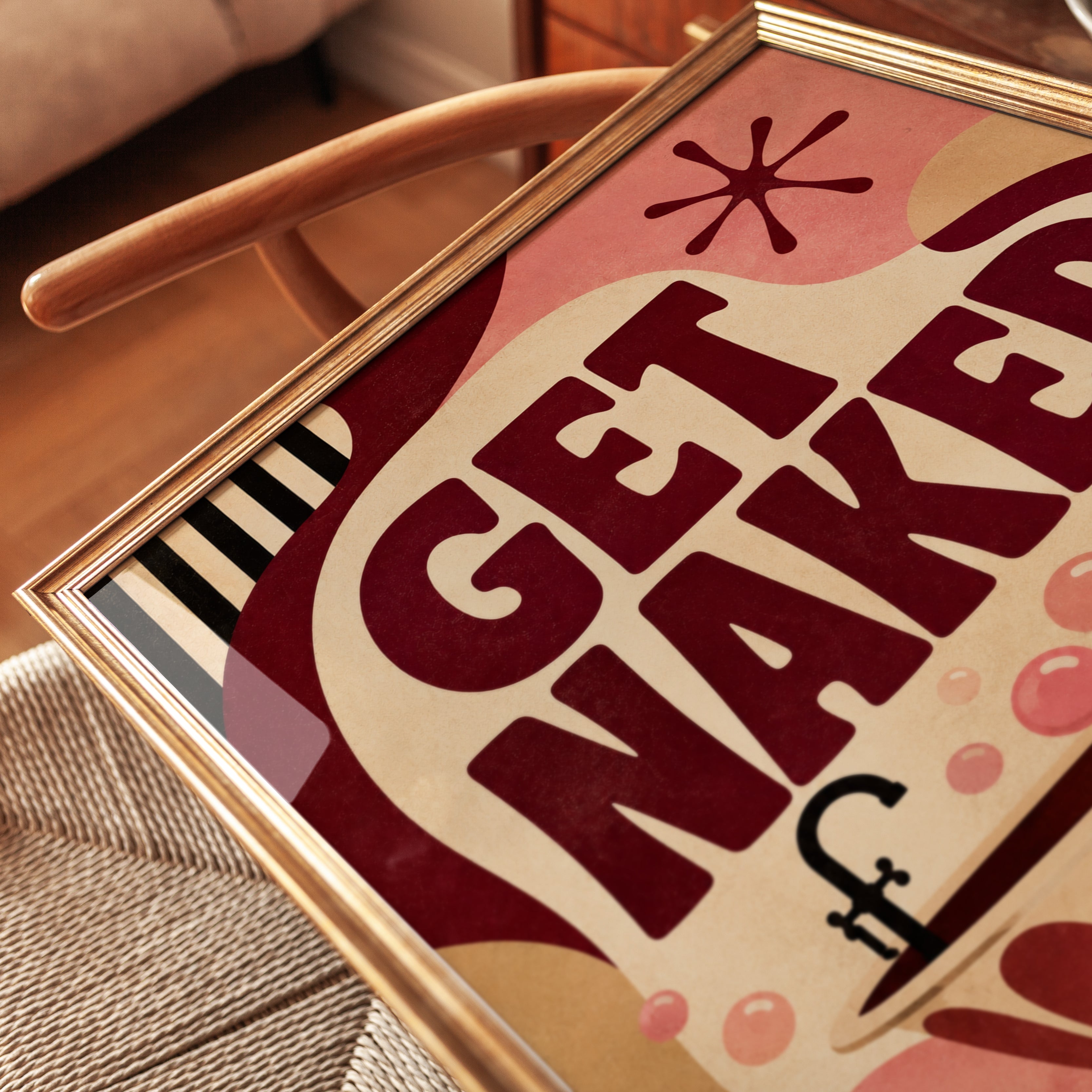 Get Naked Bathroom Print – Retro Bathtub - detail