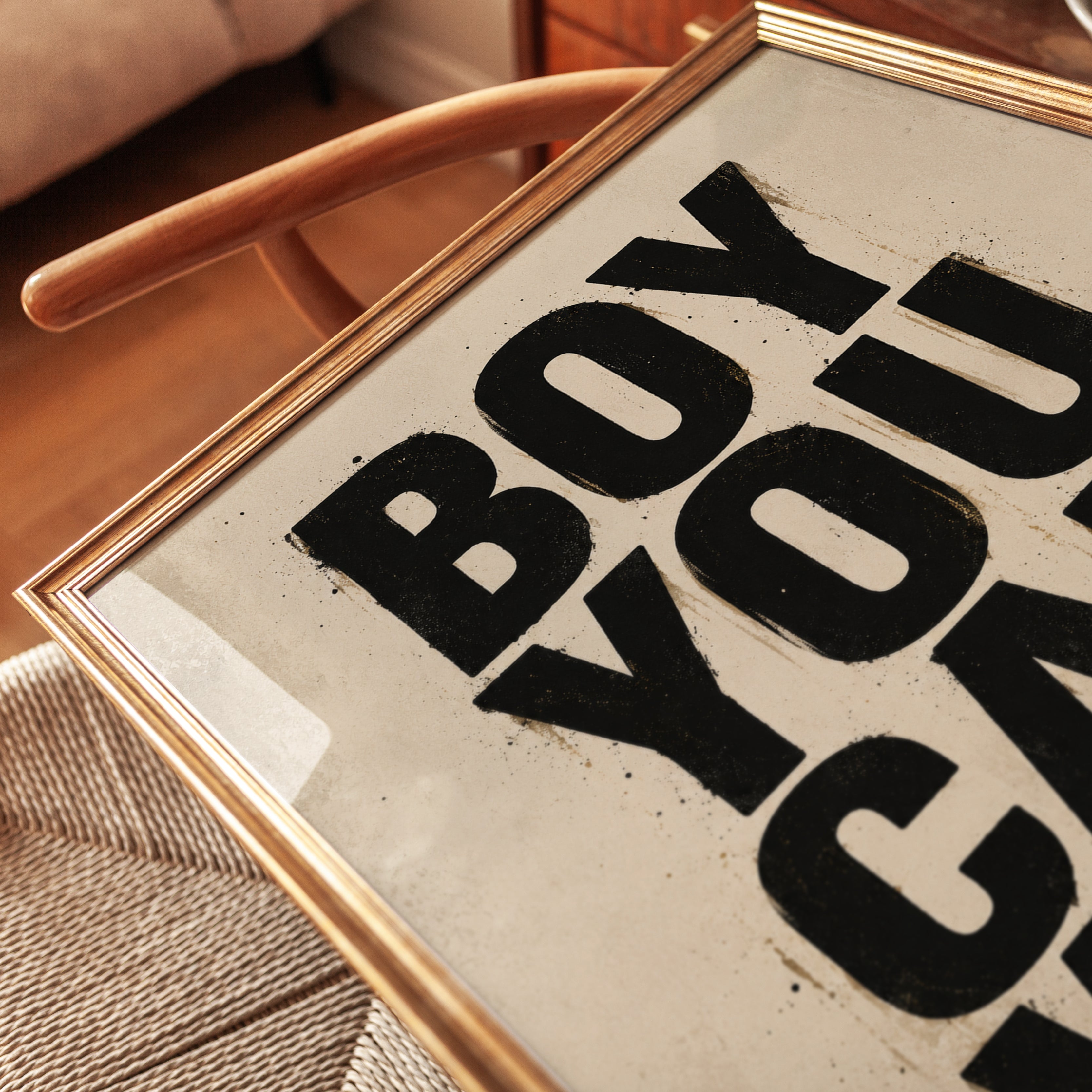 Boy You Can Win Motivational Print: Vintage Typography Poster - detail