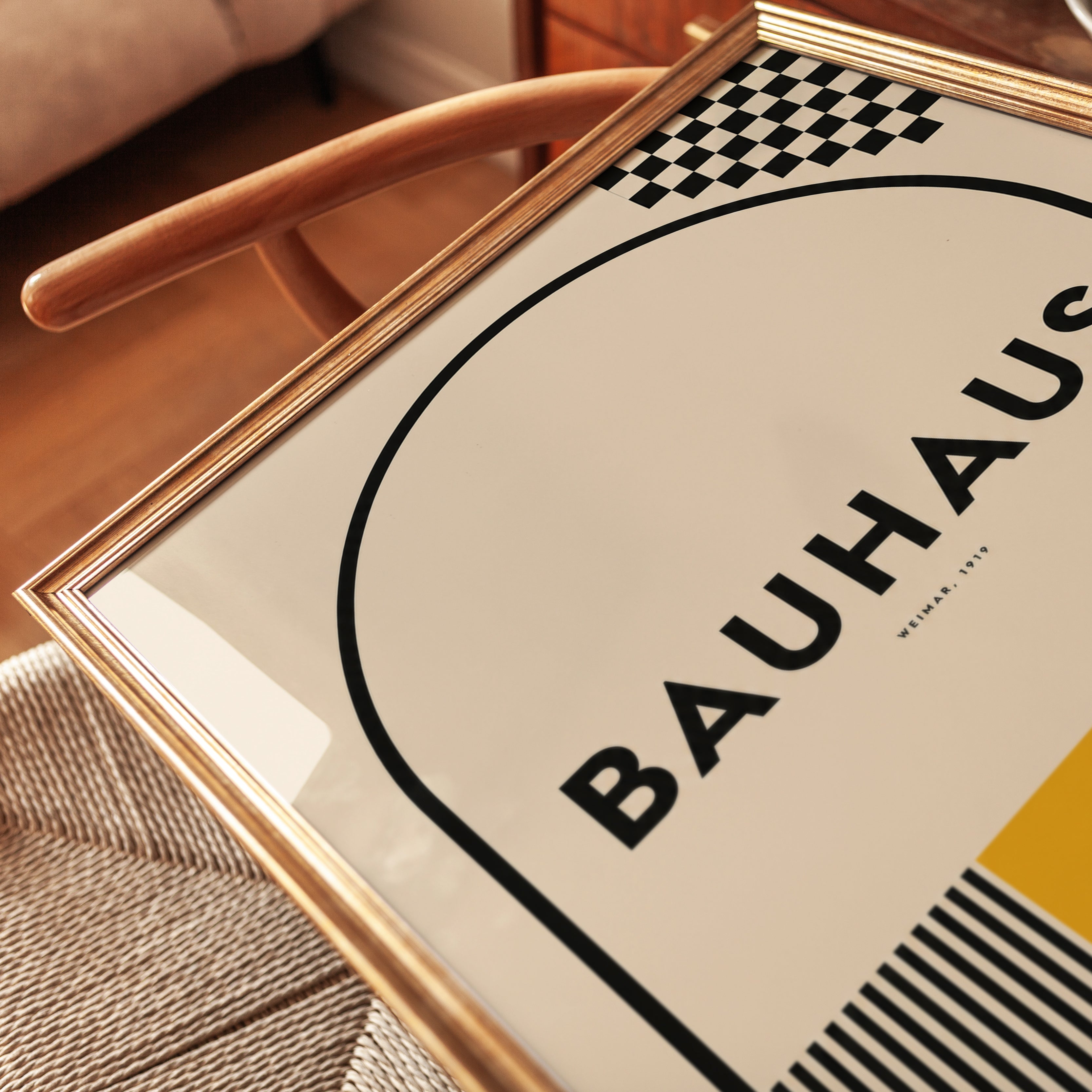 Bauhaus Art Print: Modernist Geometric Decor (Living Room or Office) - detail