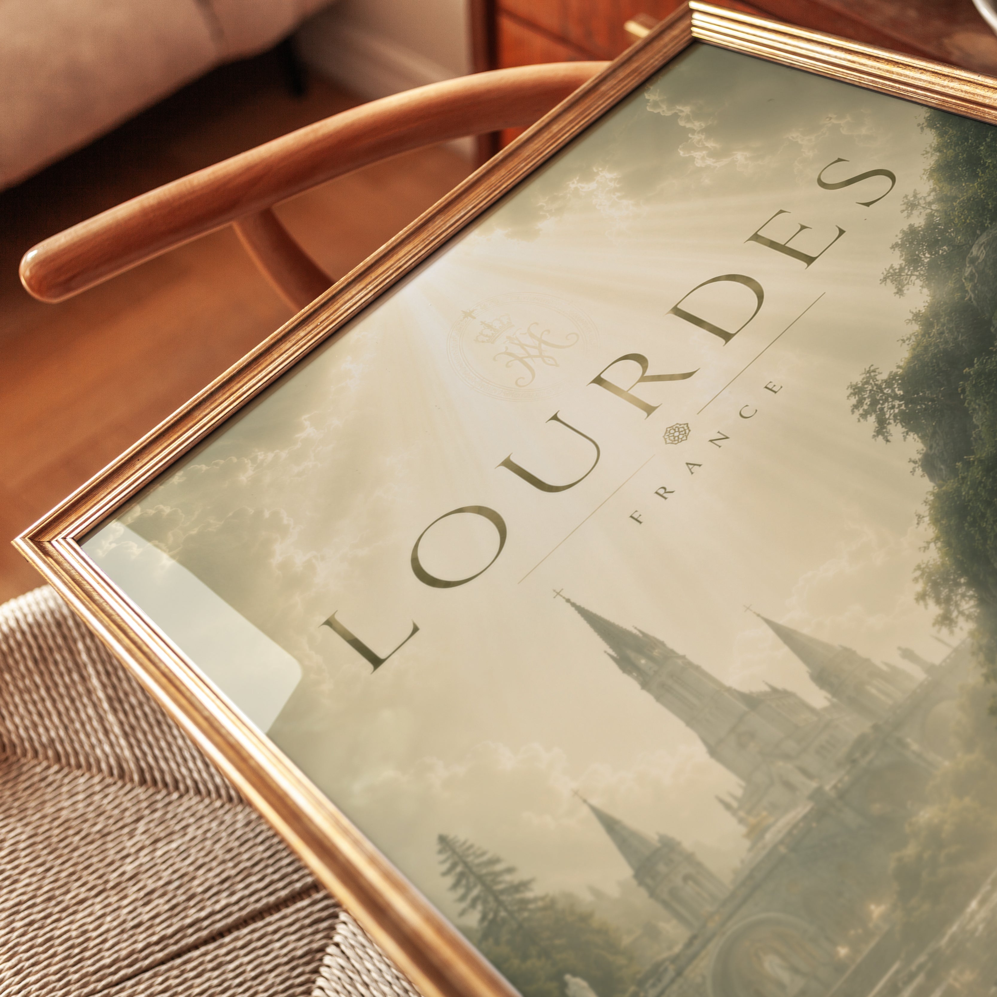 France Travel Poster – Lourdes Print - detail