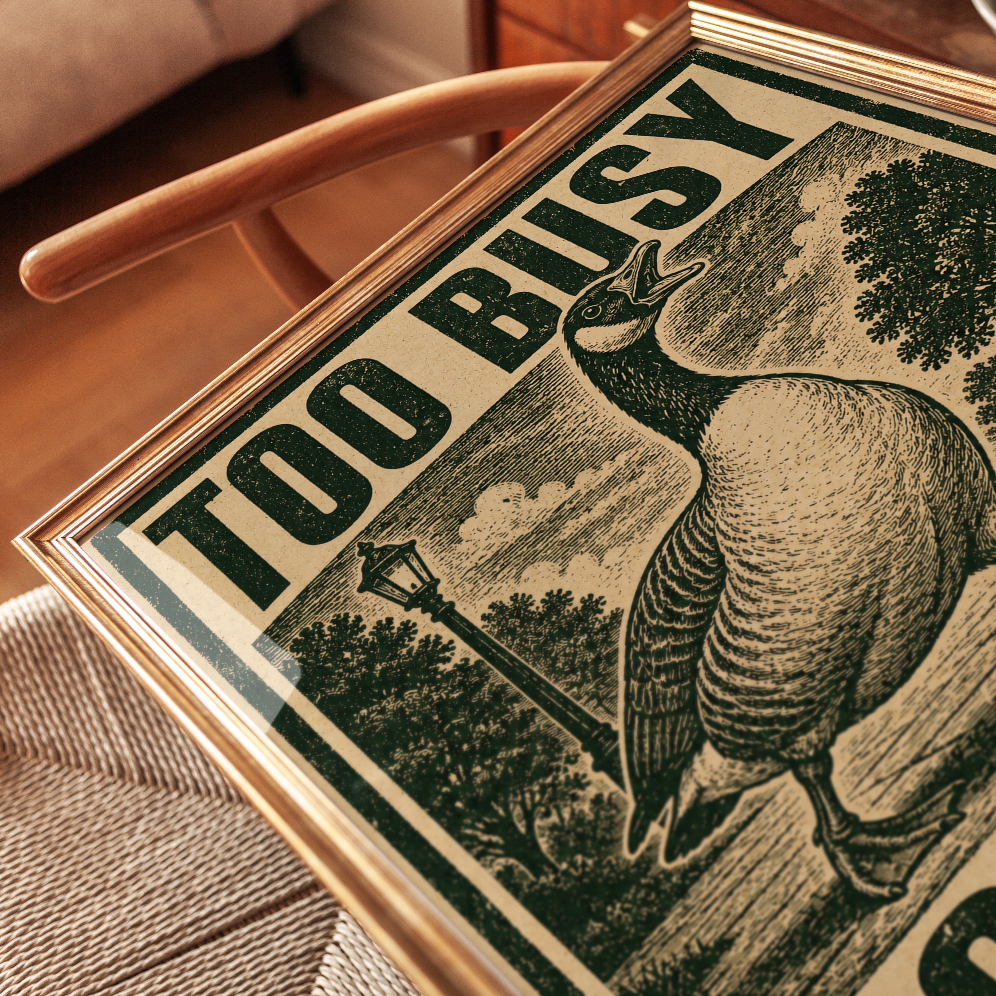 Goose Humor Poster: Vintage Style - detail