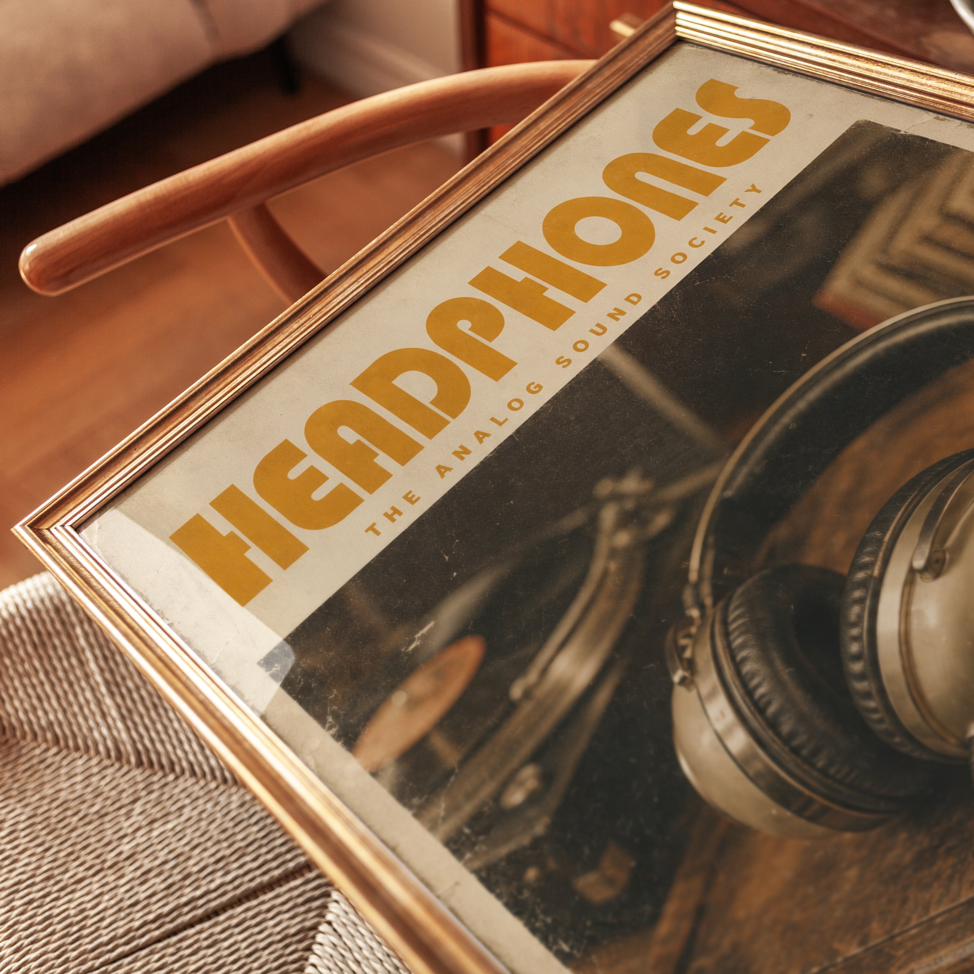 Vintage Headphones Poster — Retro Analog Sound Society - detail