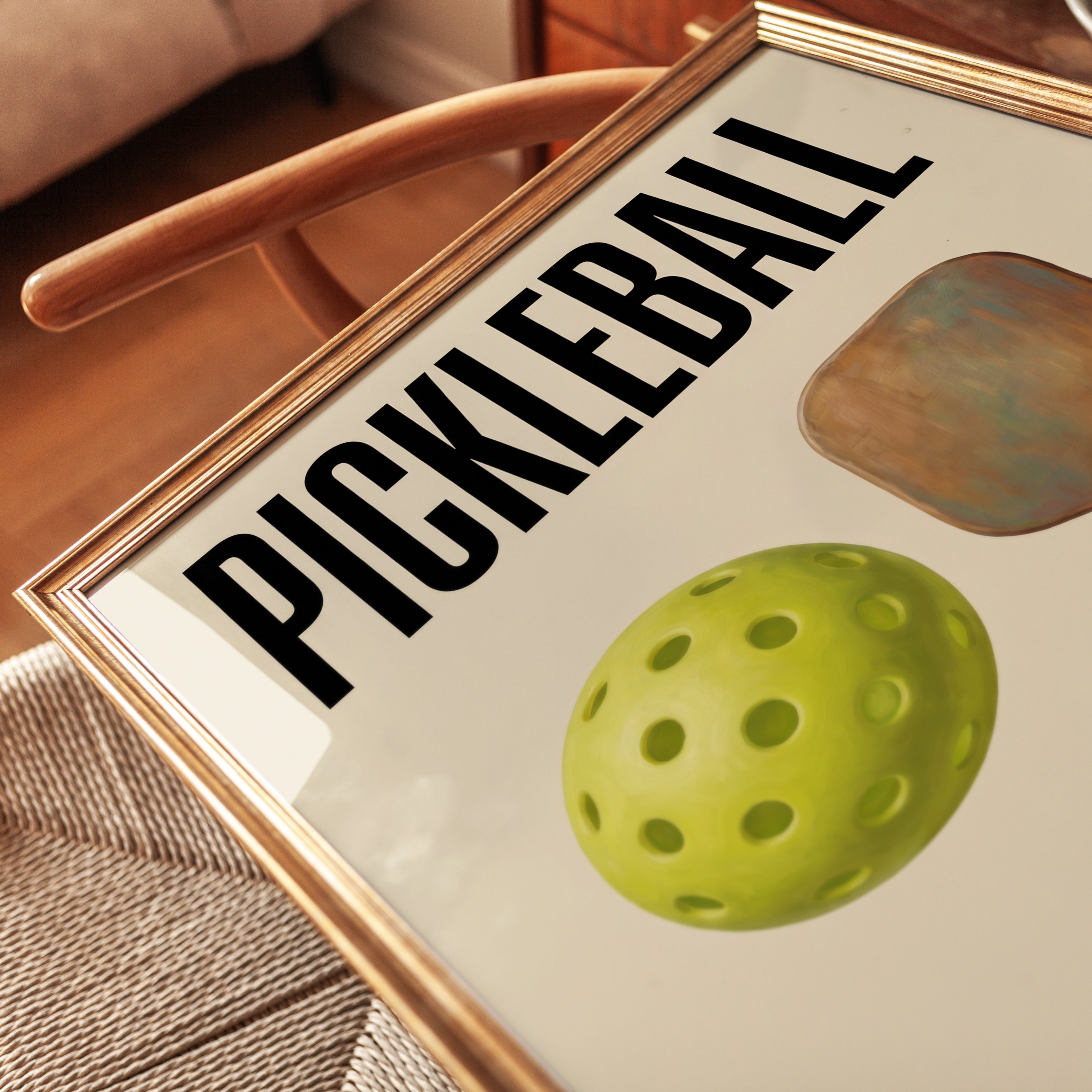 Masculine Wall Art Pickleball Poster — Vintage Sports Print - detail