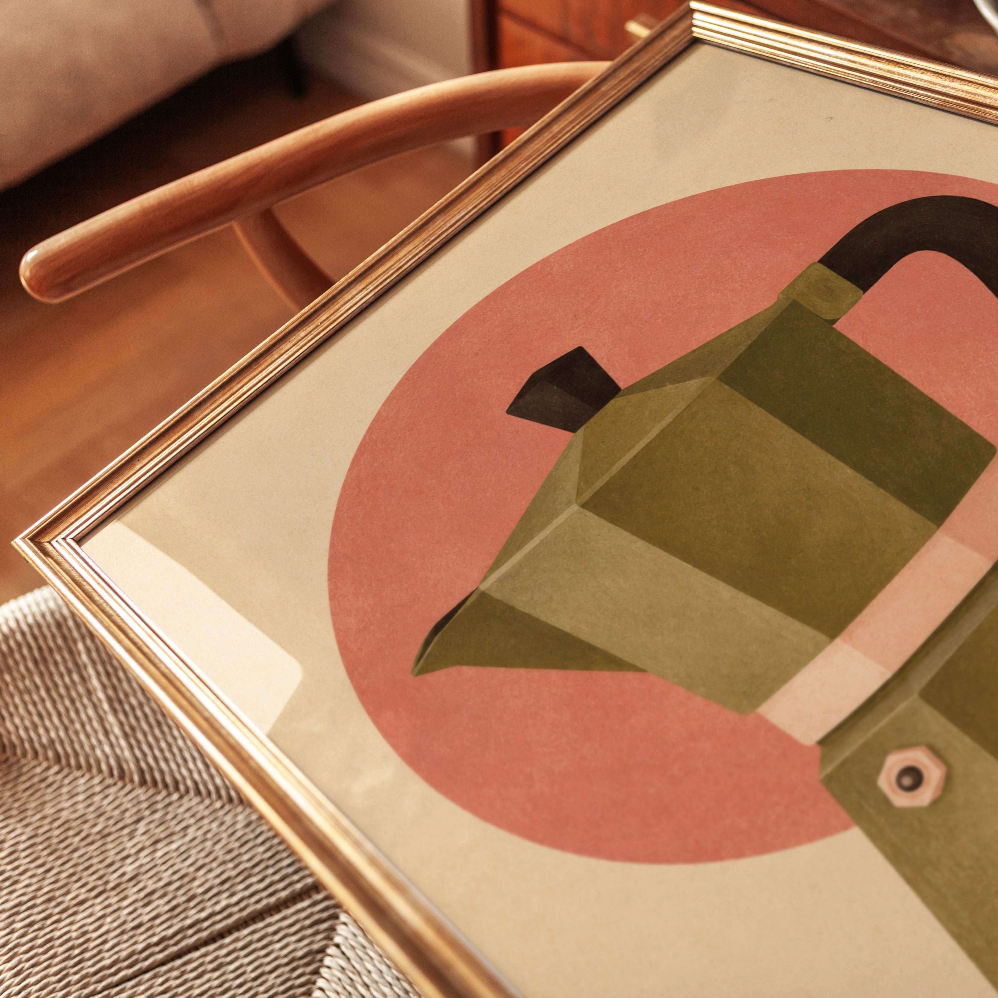 Mid-Century Moka Pot Print - detail