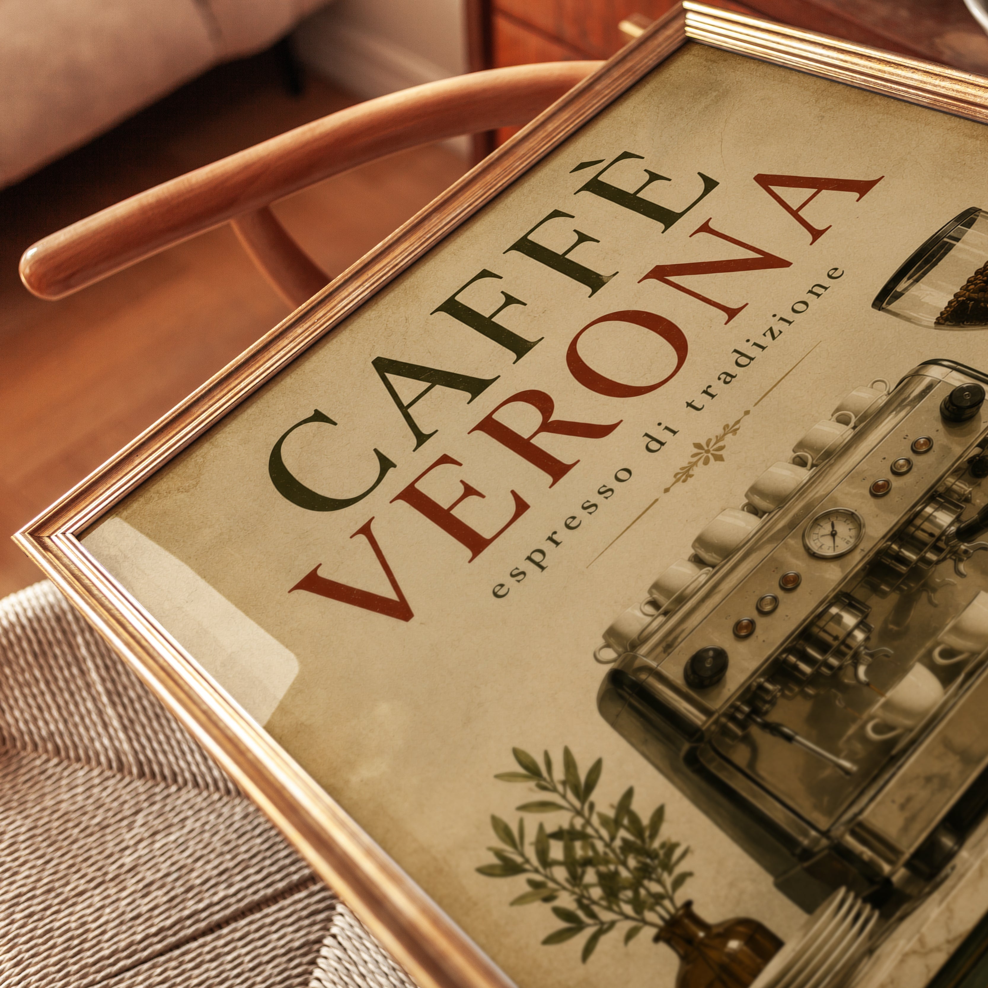 Coffee Bar Wall Art – Vintage Italian Cafe Print - detail