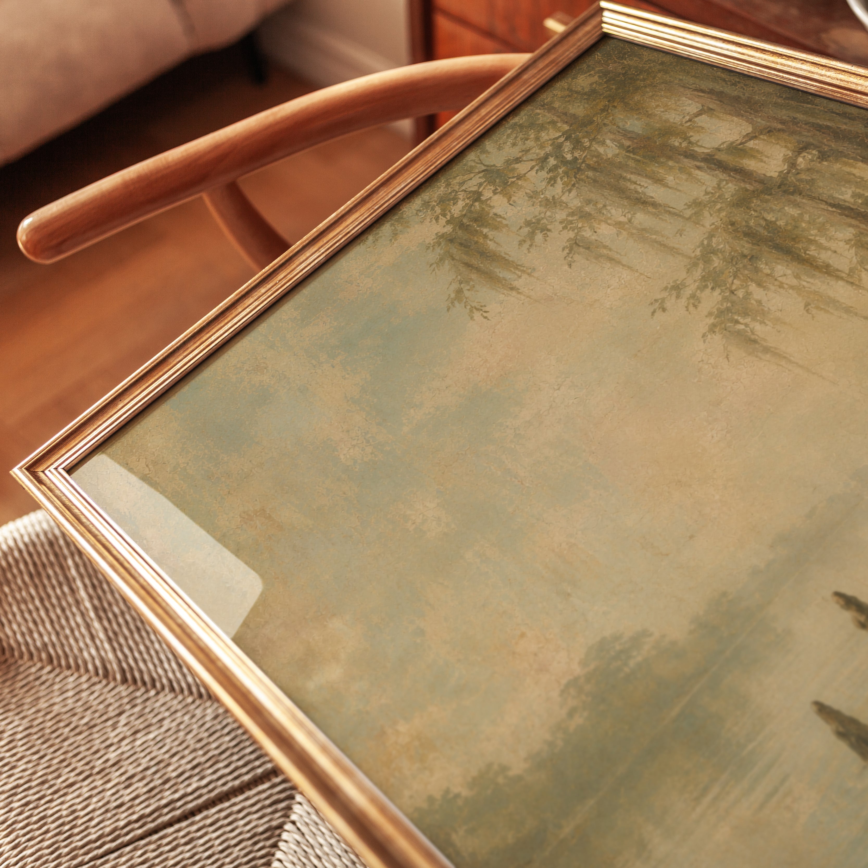Swamp Landscape Wall Art – Vintage Nature Print - detail