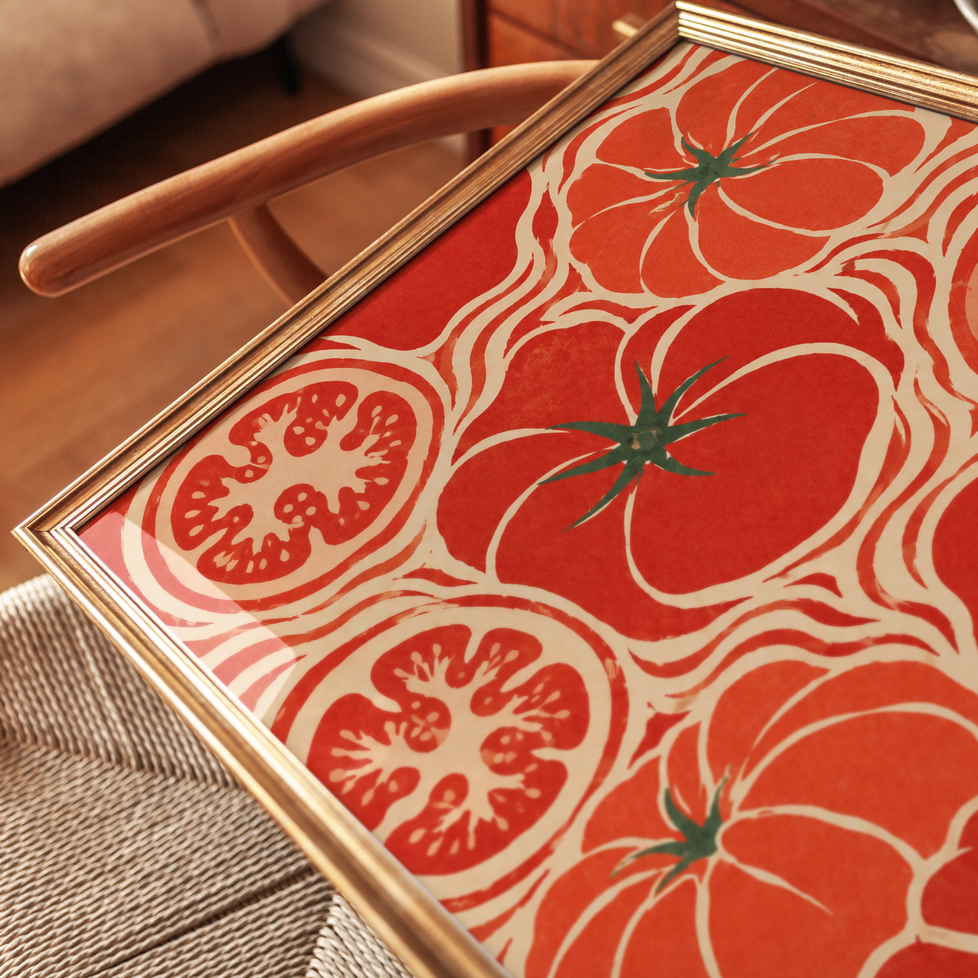 Tomato Wall Art – Retro Kitchen Print - detail