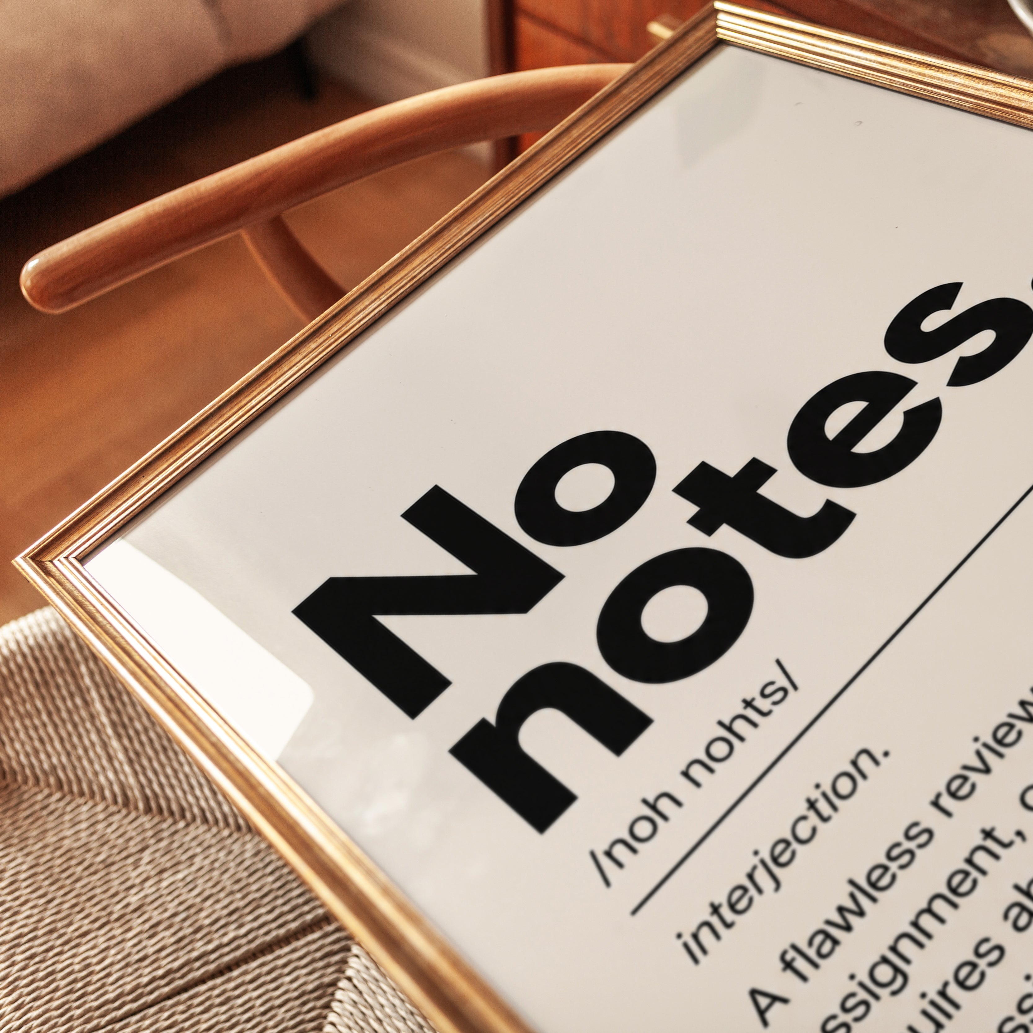 No Notes Typography Print: Funny Definition - detail
