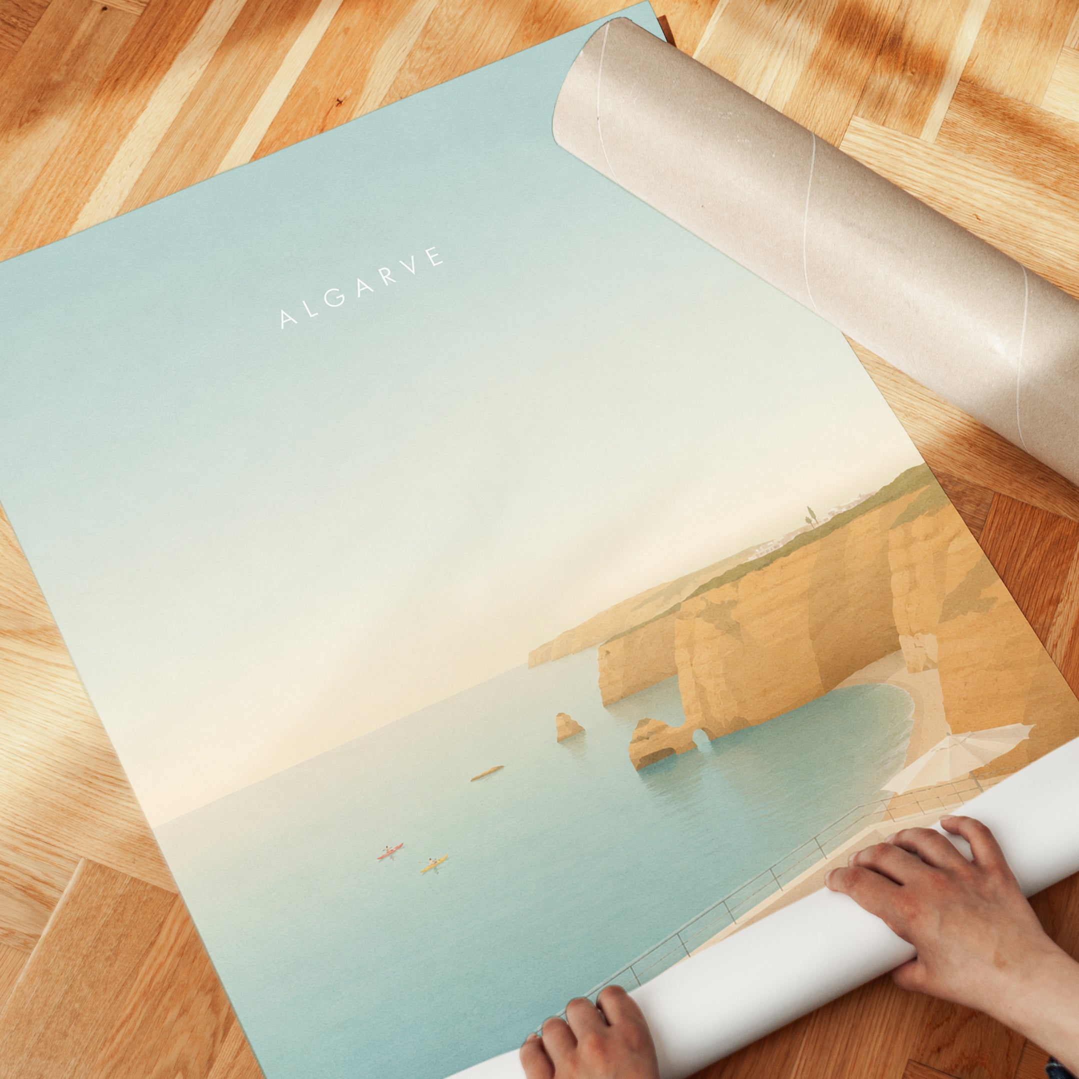 Algarve Travel Poster – Portugal Coastal Print - detail
