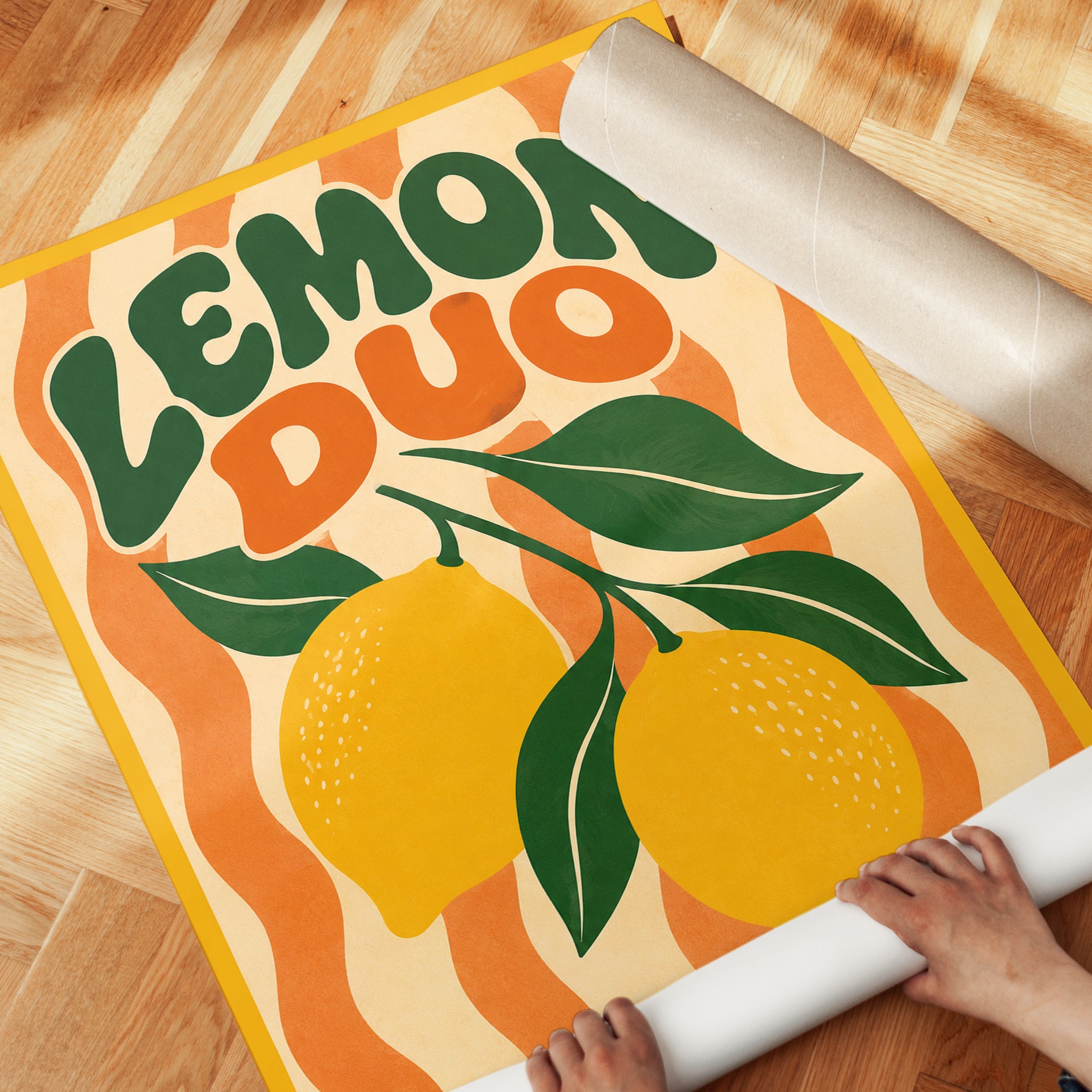 Retro Lemon Wall Art - detail