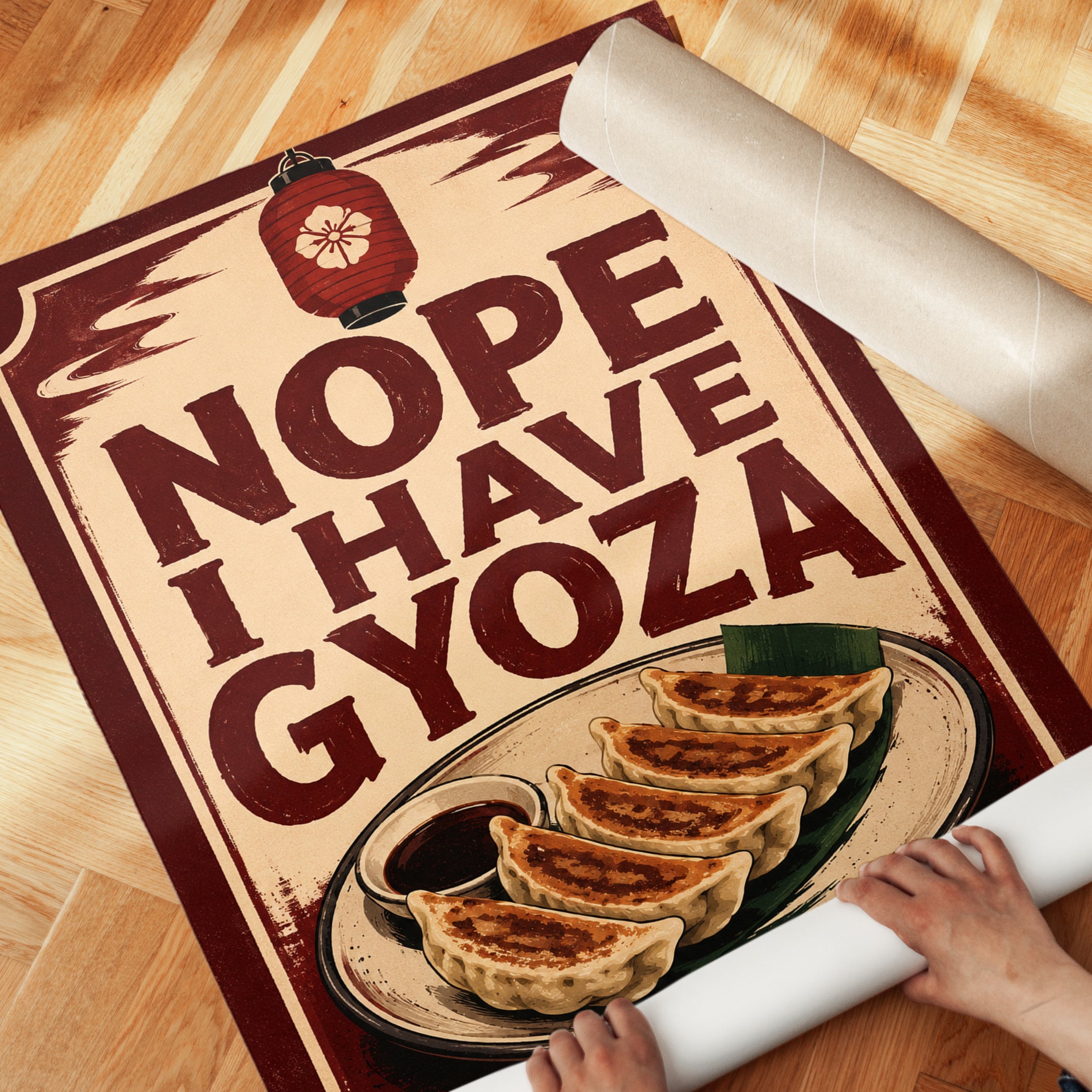 Gyoza Kitchen Wall Art – Japanese Food Poster - detail