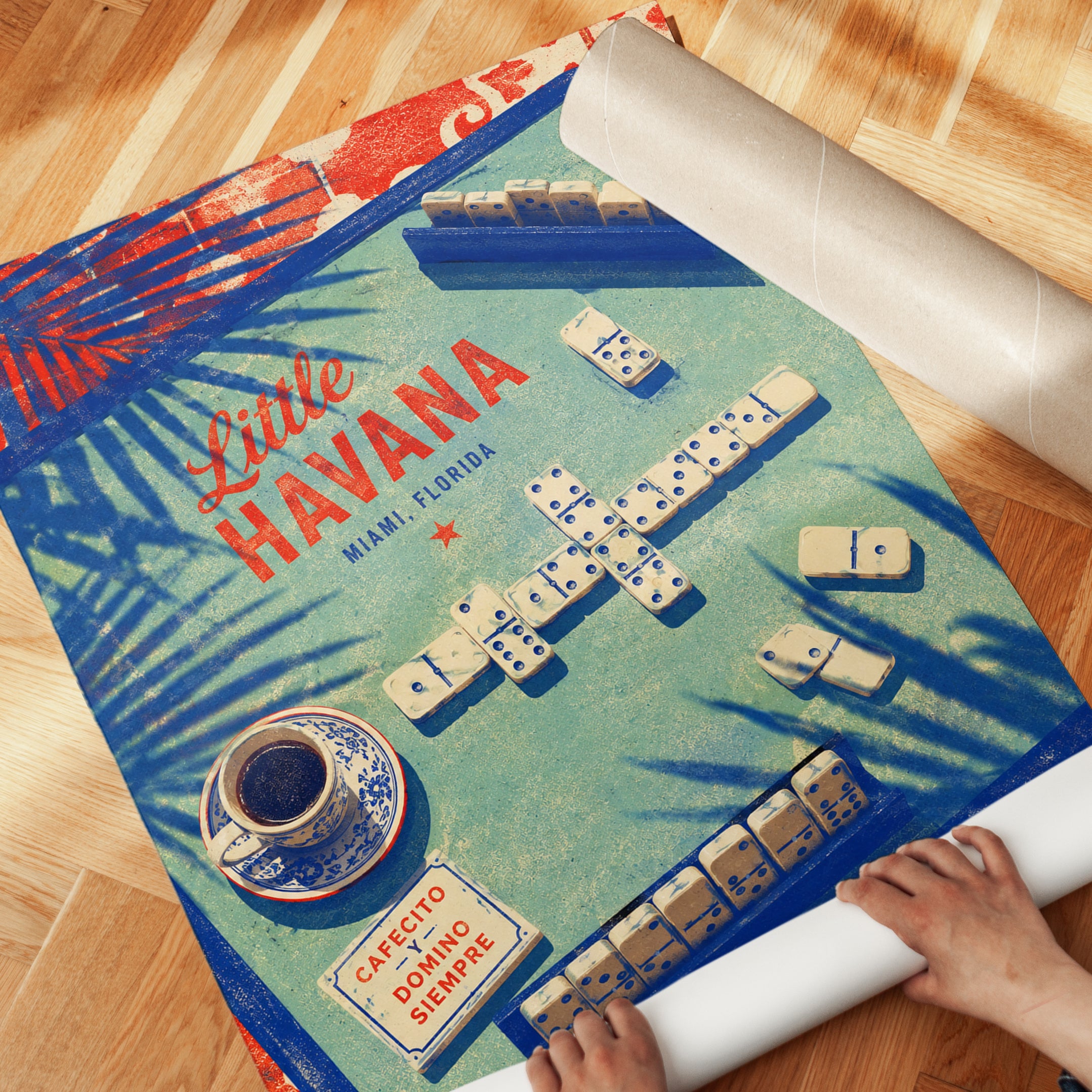 Vintage Domino Poster – Little Havana Miami Print - detail