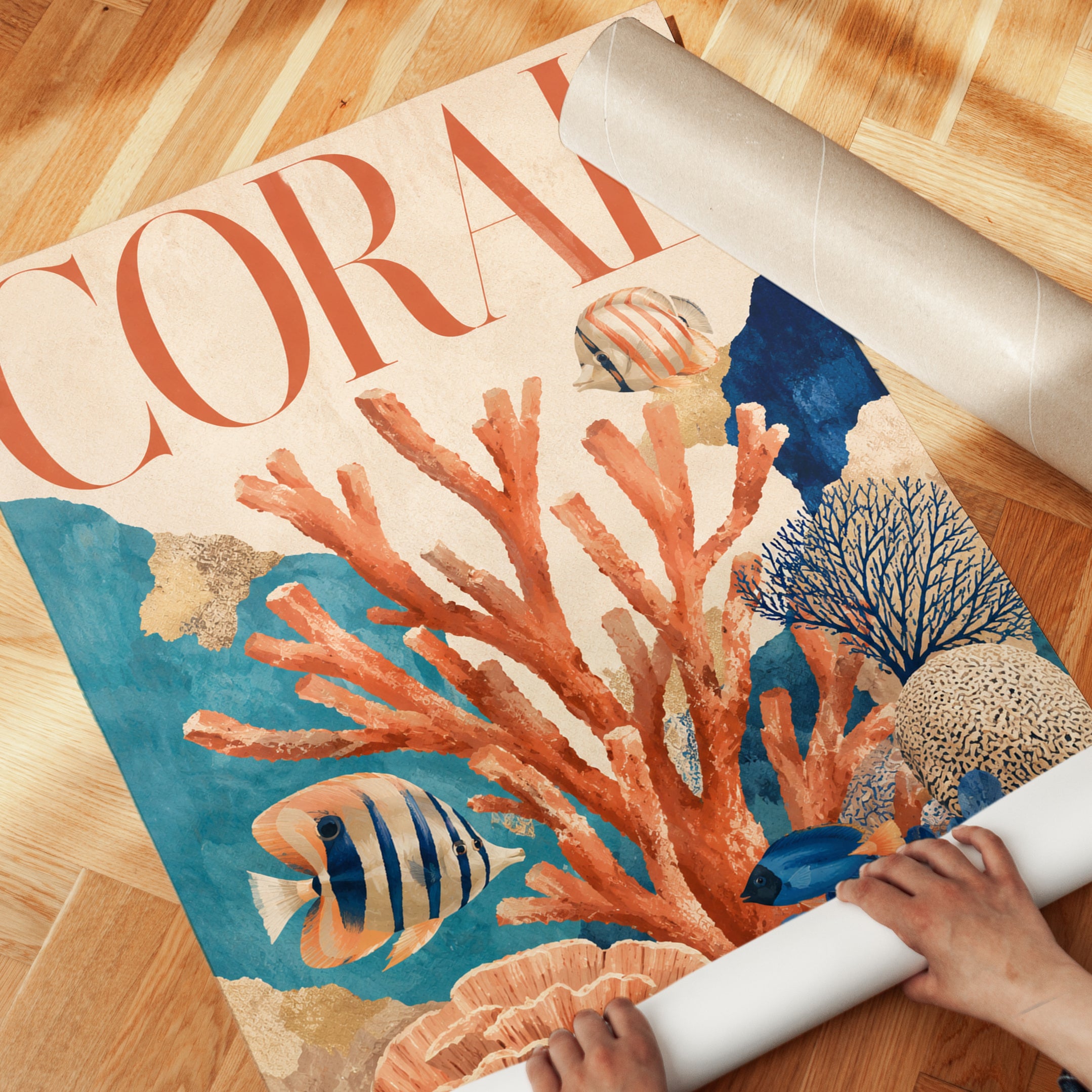 Coral Reef Wall Art – Ocean Print - detail