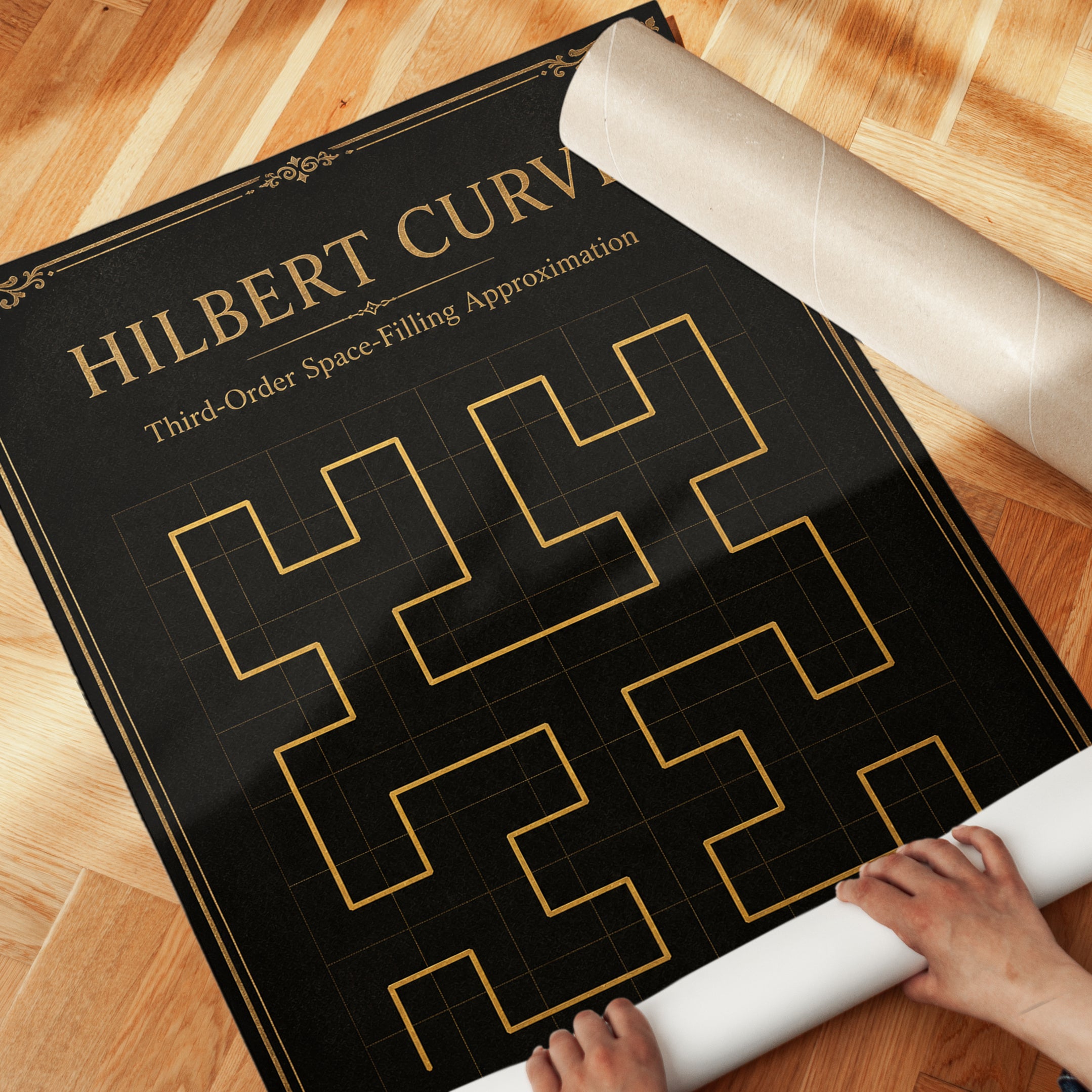 Hilbert Curve Poster – Math Wall Art - detail