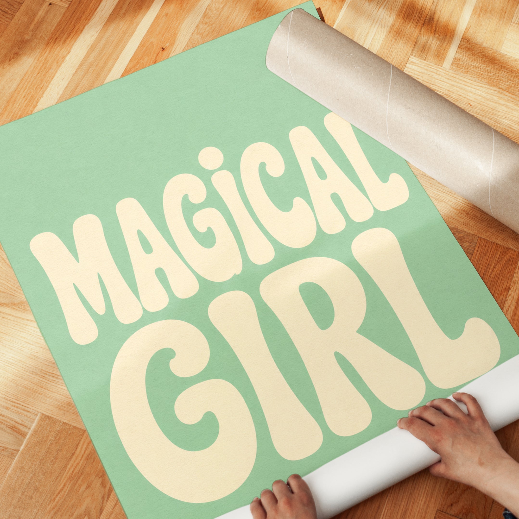 Magical Girl Typography Print - detail